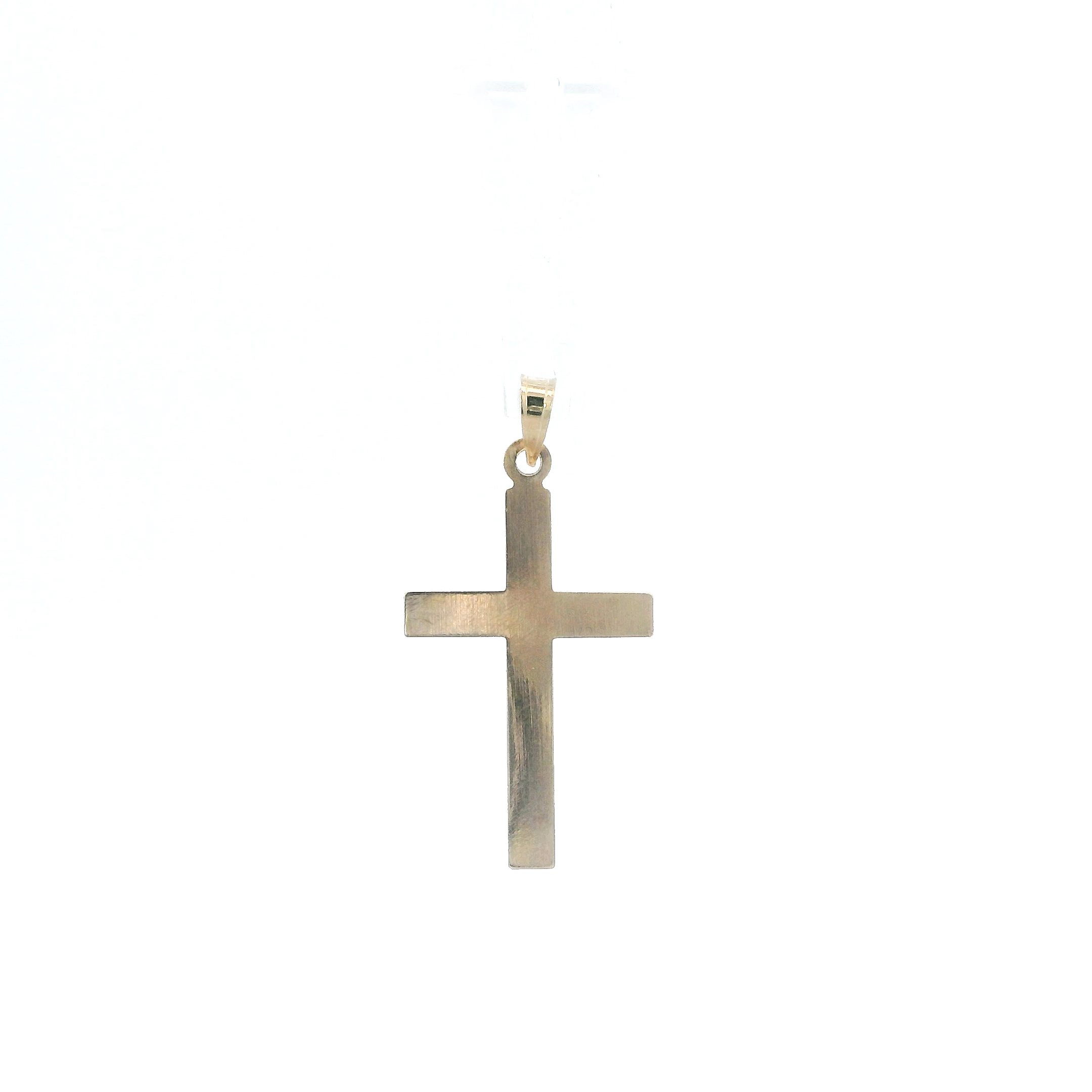 14K Yellow & White Gold Double Cross Pendant