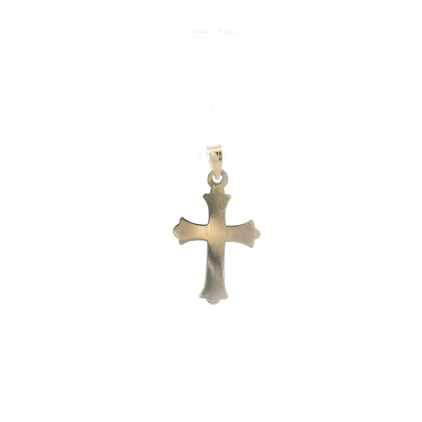 14K Yellow Gold Diamond Cross Pendant - 0.01ct