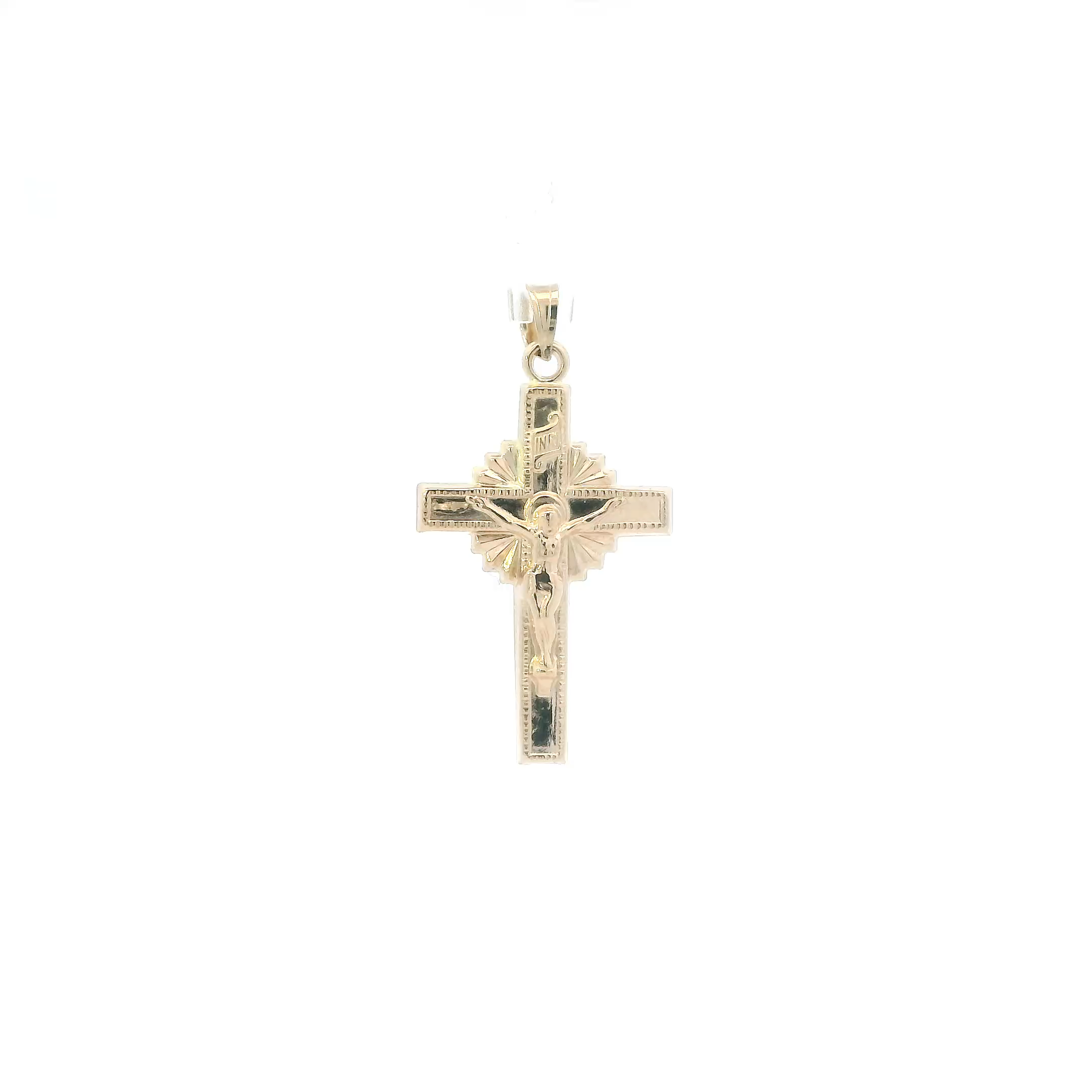 14K Yellow Gold Crucifix Pendant