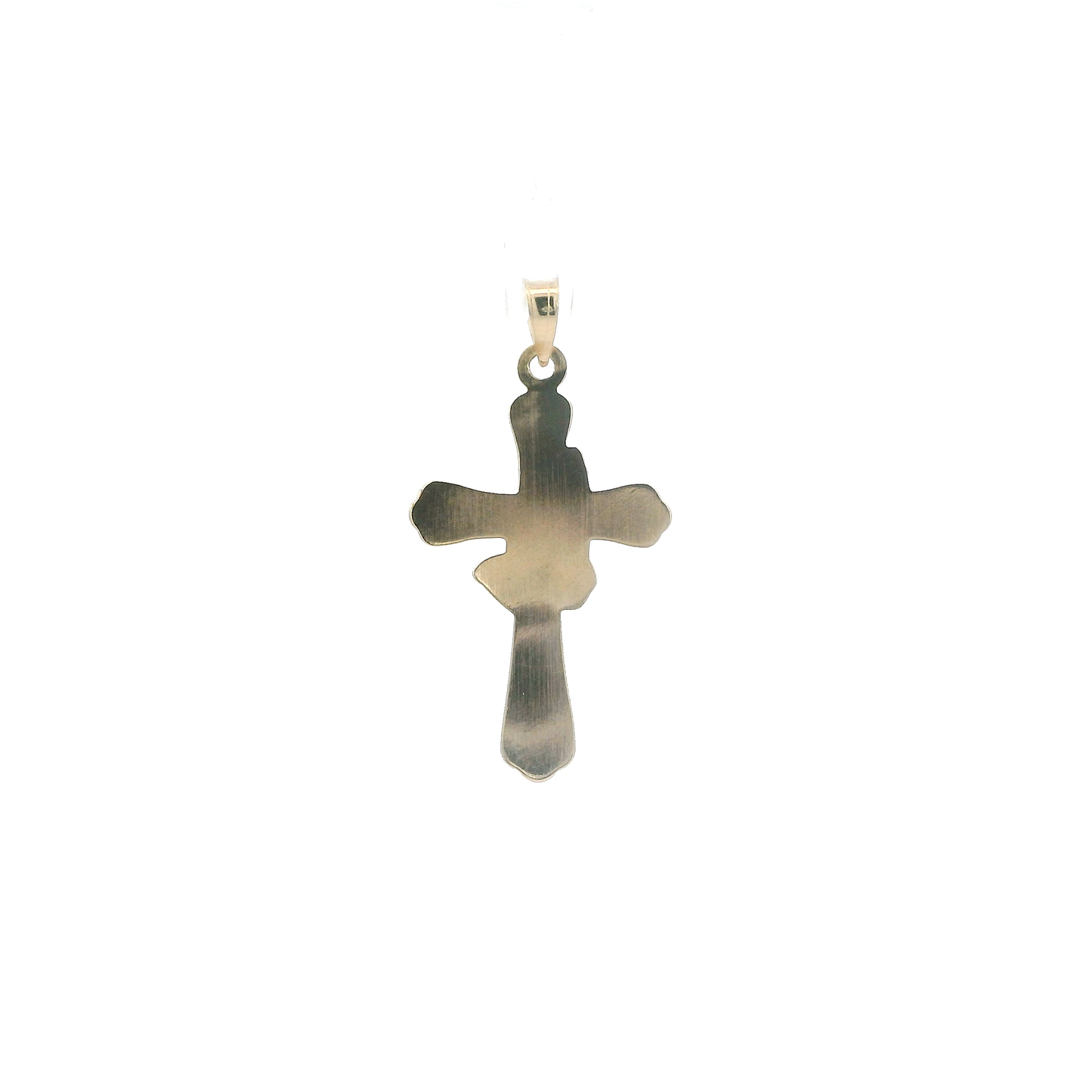14K Yellow & White Gold Praying Hands Cross Pendant