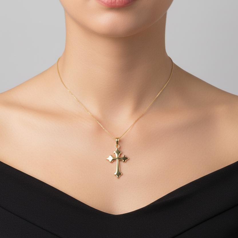 14K Yellow Gold Cross Pendant