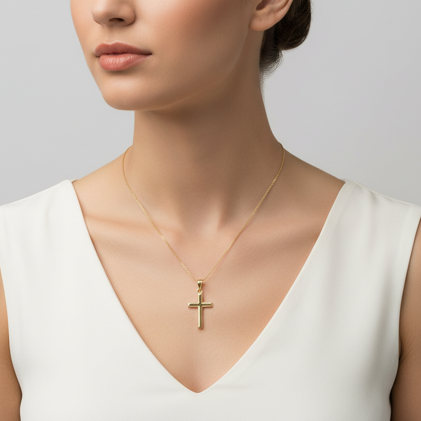 14K Yellow Gold Cross Pendant