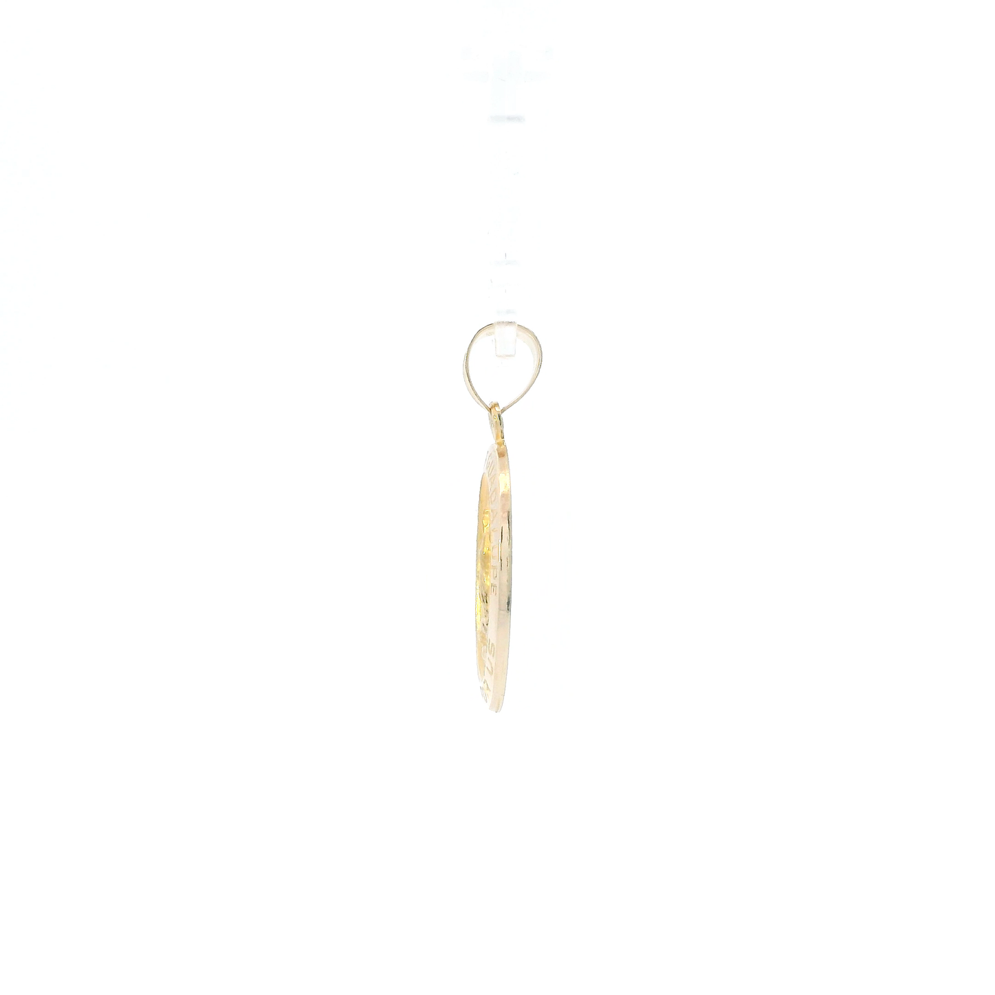 14K Yellow Gold Lady Guadalupe Religious Pendant