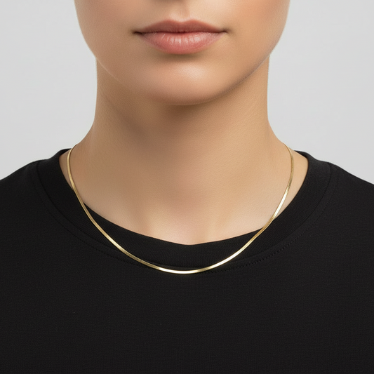 14K Yellow Gold 18" Omega Chain