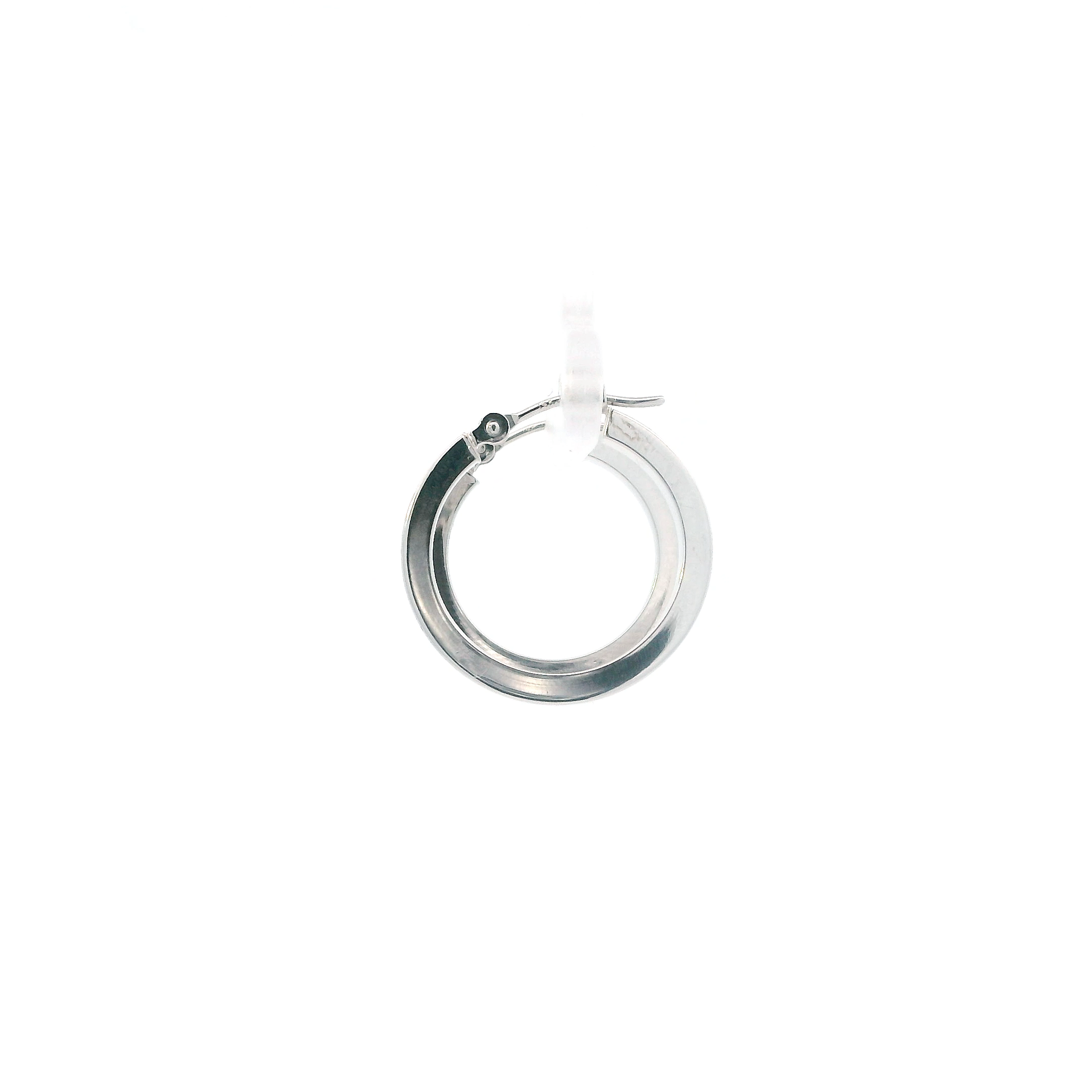 14K White Gold Sqared Hoop Earrings