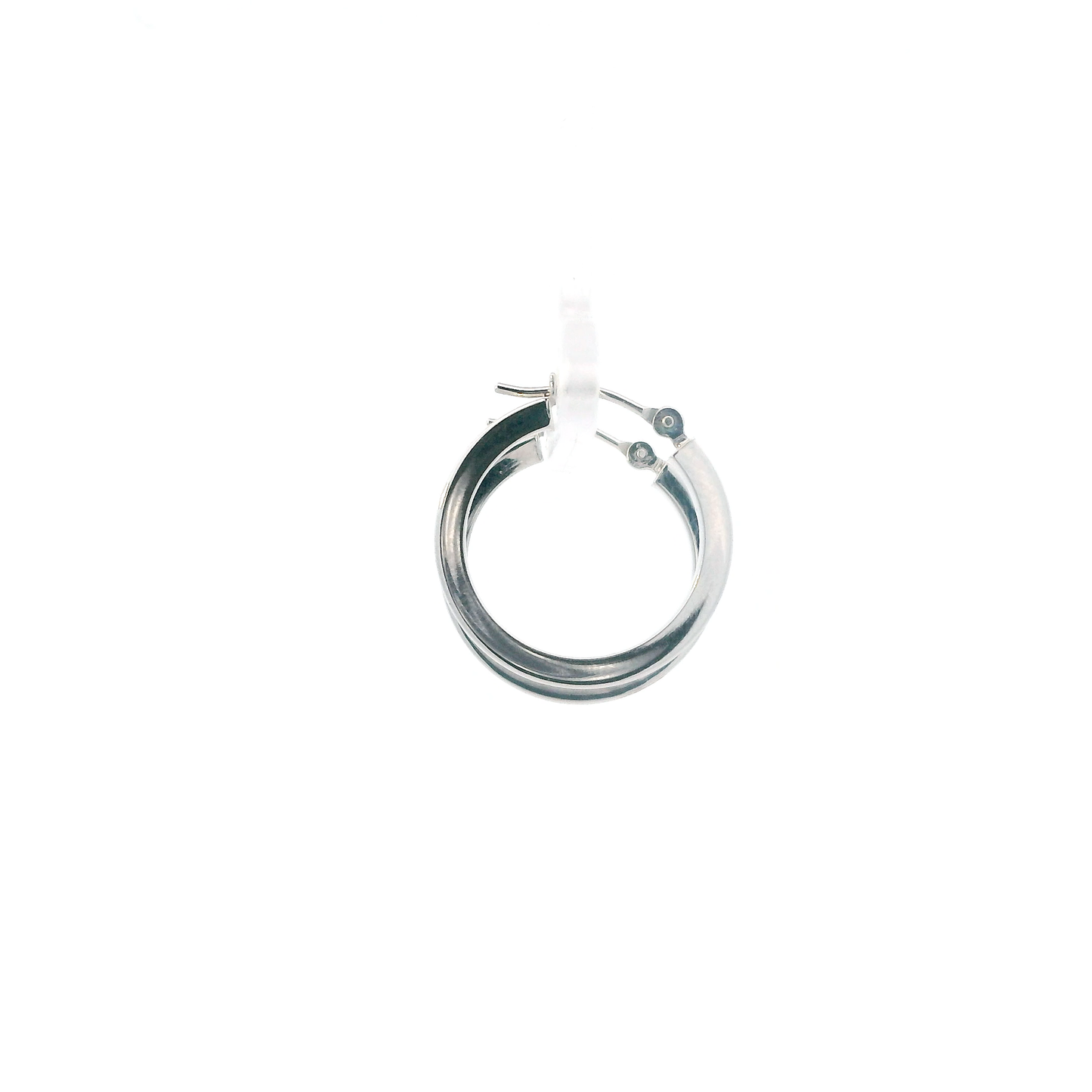 14K White Gold Sqared Hoop Earrings