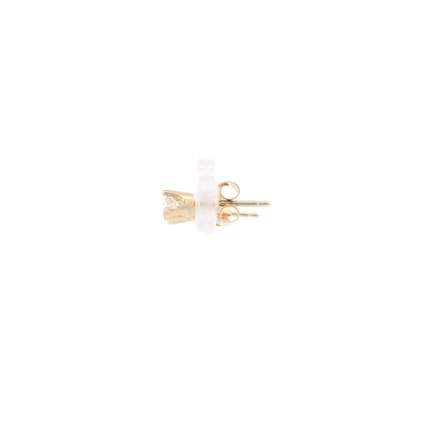 14K Yellow Gold Solitare Diamond Earrings