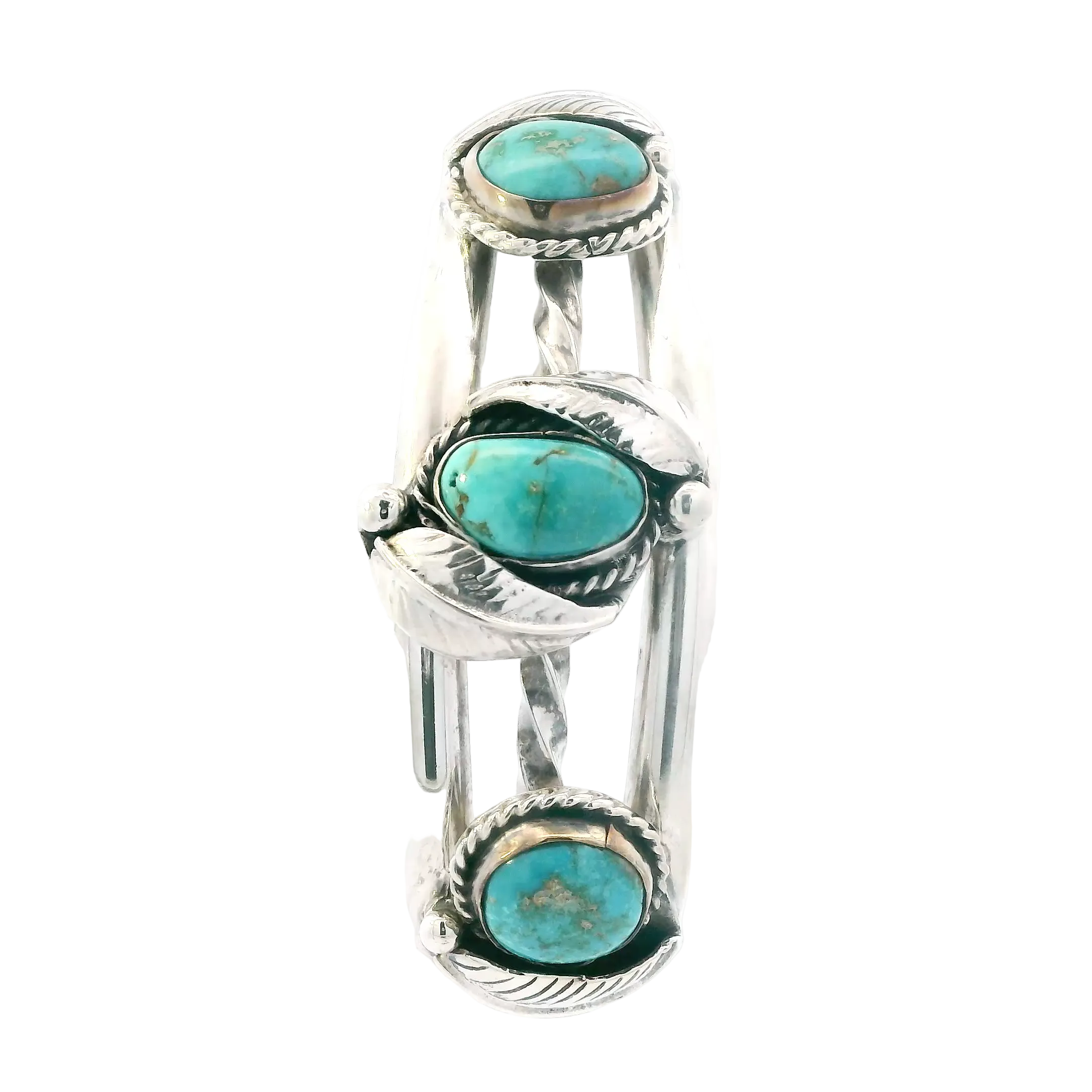 Sterling Silver Native American Turquoise Stones Bracelet
