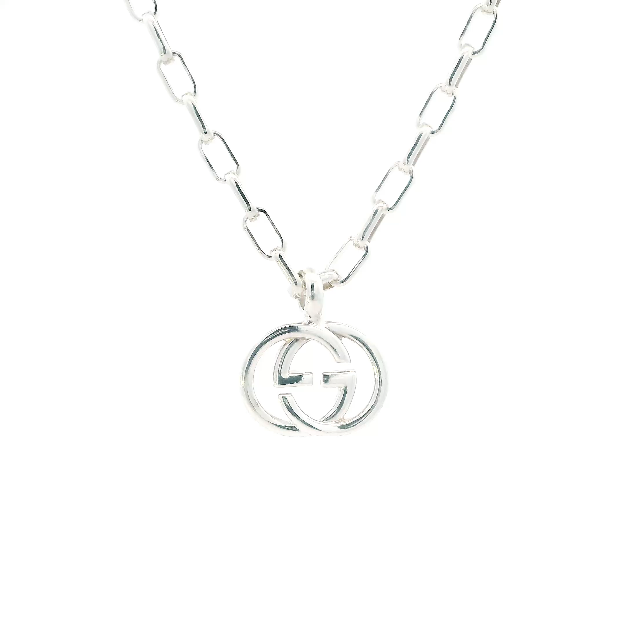 Gucci Silver Oval Link Chain & 