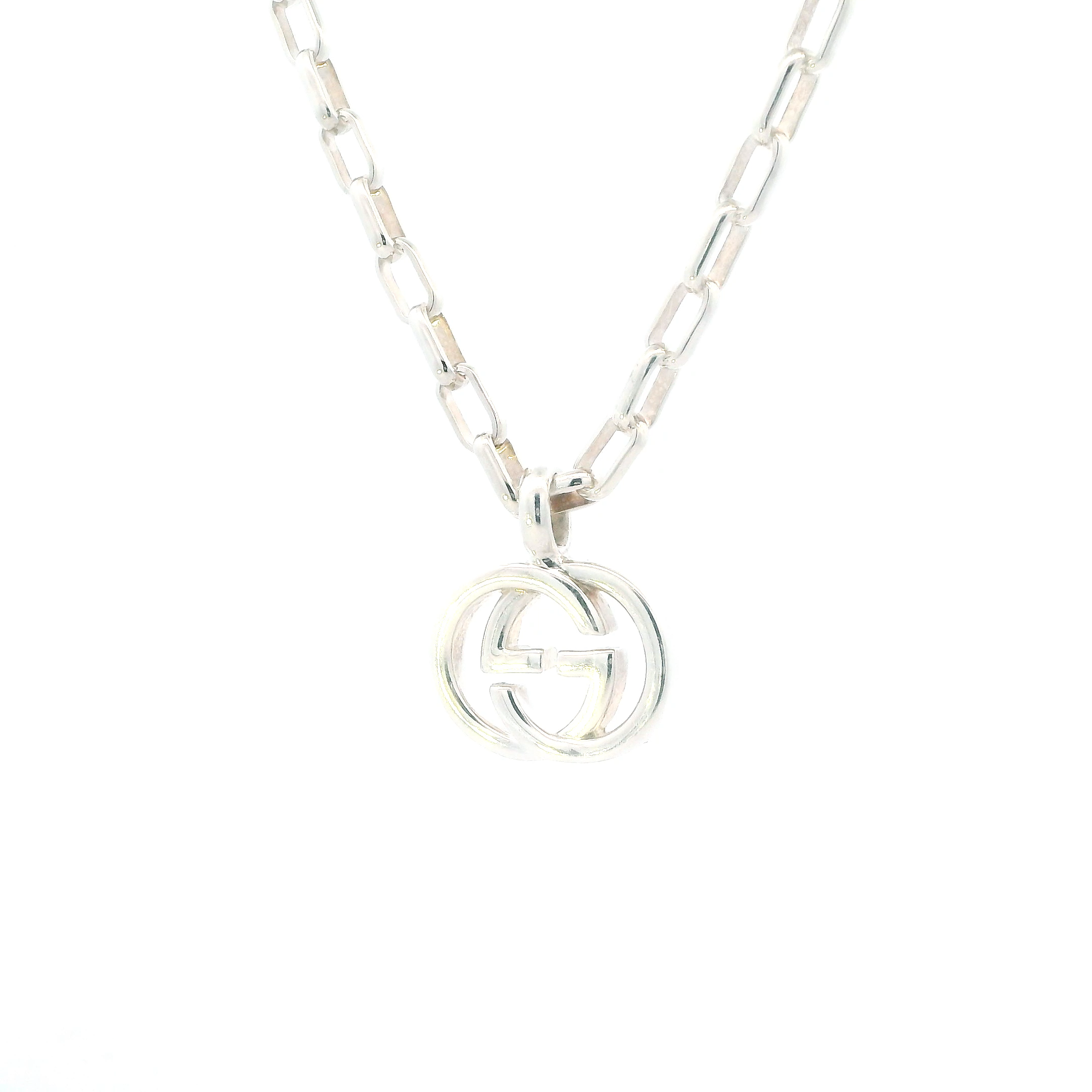 Gucci Silver Oval Link Chain & 