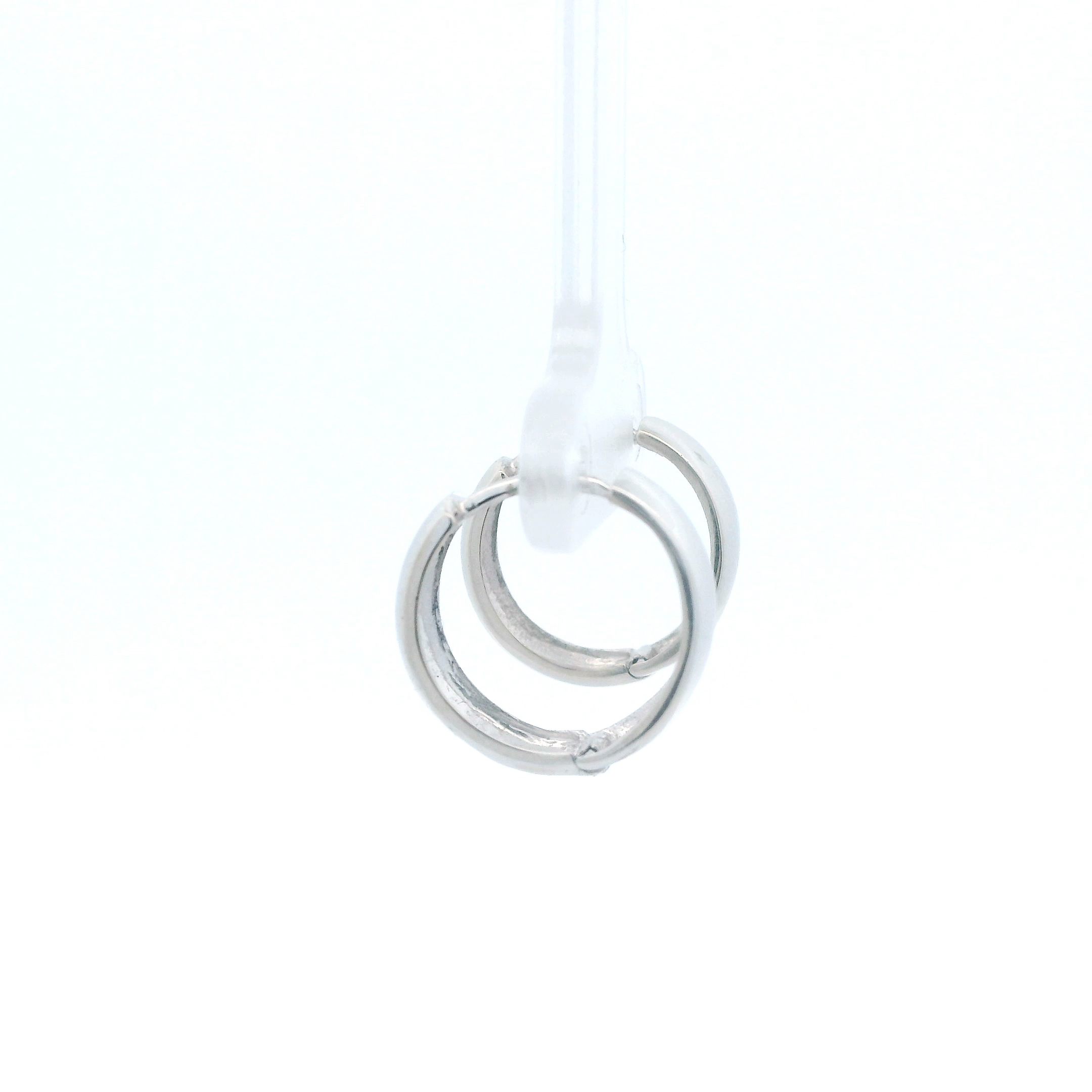 14K White Gold Huggie Hoop Earrings