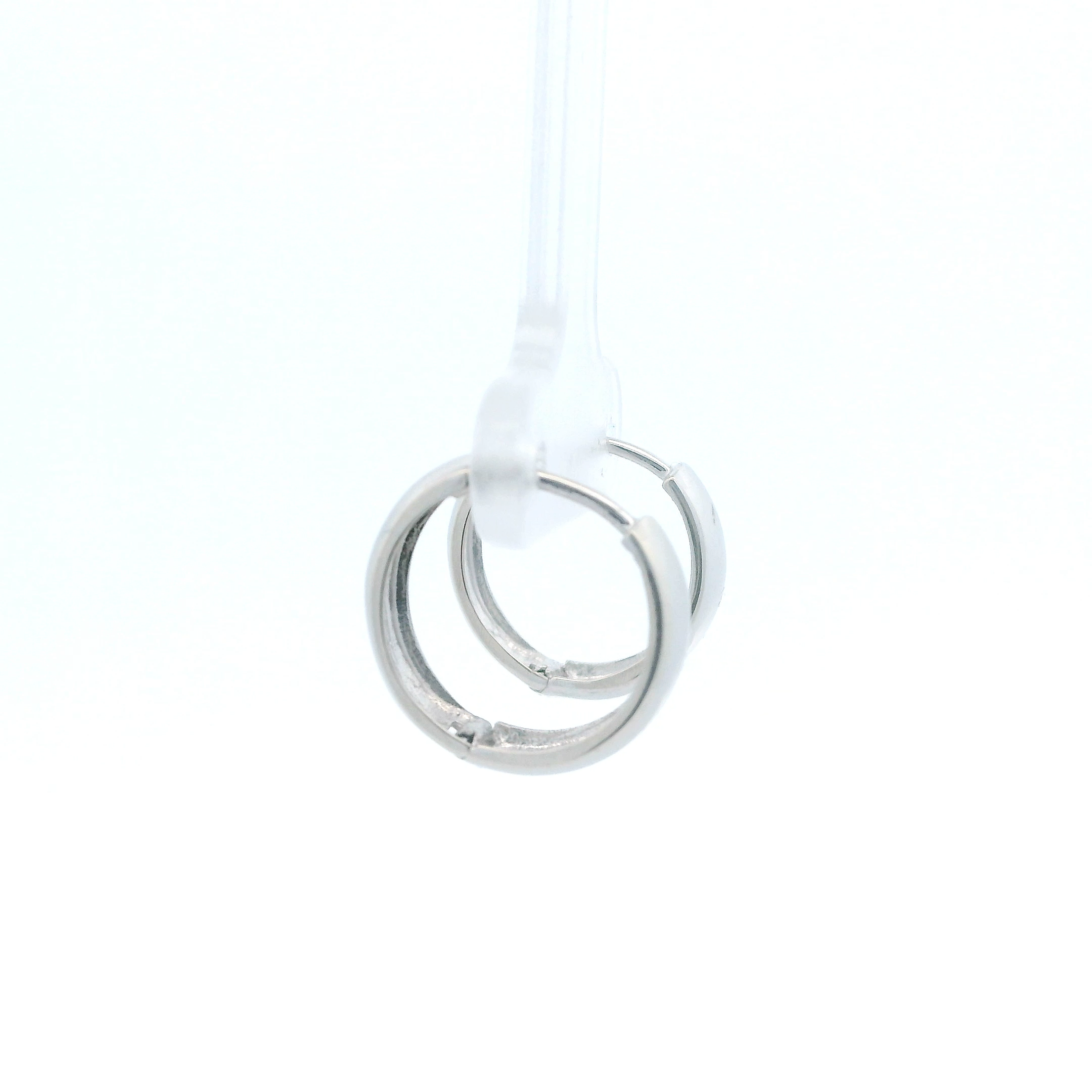 14K White Gold Huggie Hoop Earrings