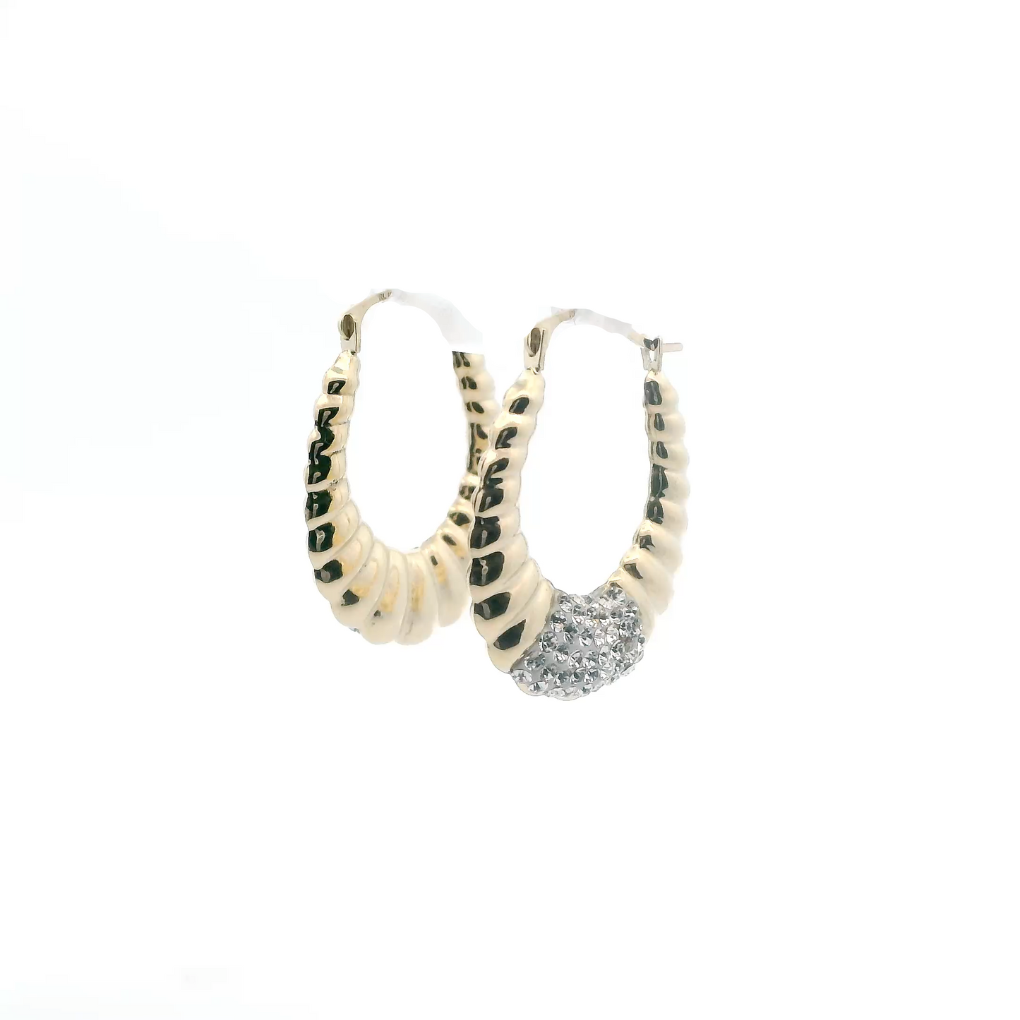 10K Yellow Gold Shell Hoop Earrings
