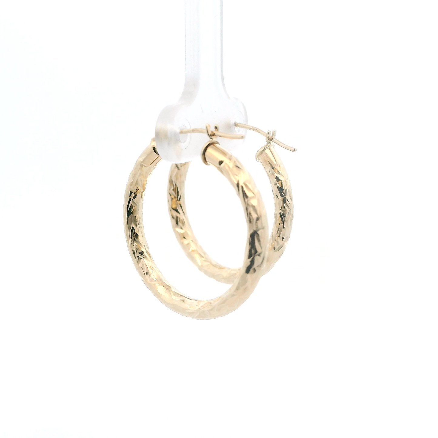 14K Yellow & White Gold Oval Hoop Earrings