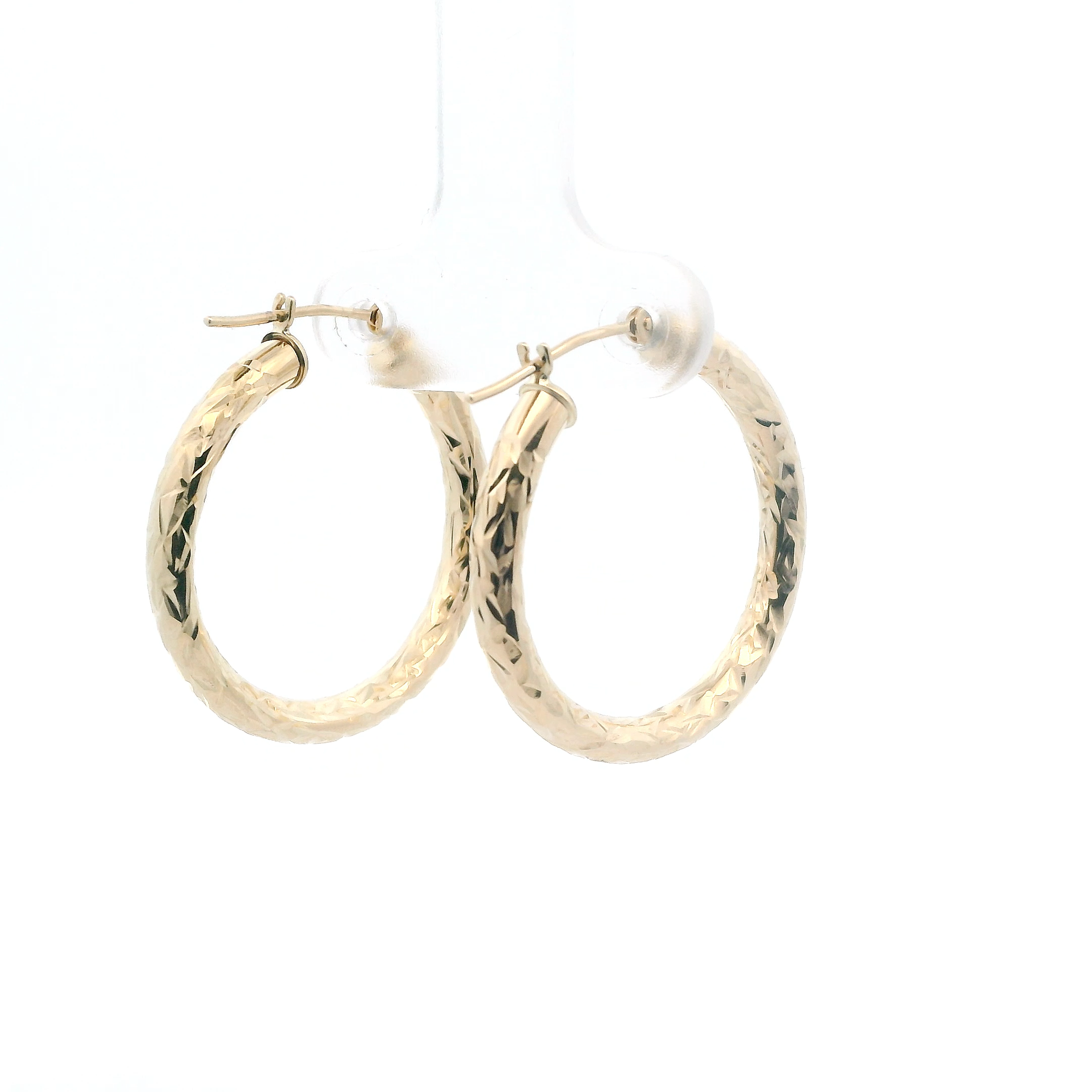 14K Yellow & White Gold Oval Hoop Earrings