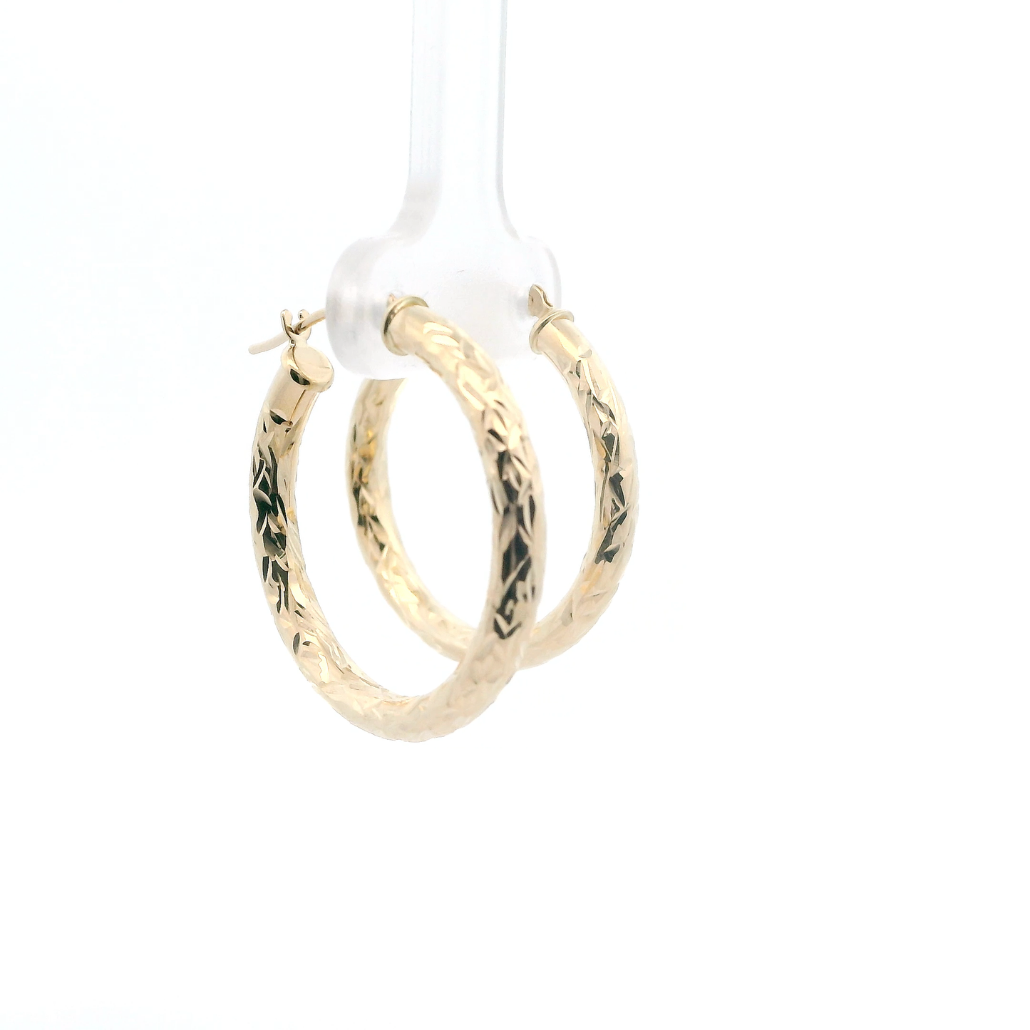 14K Yellow & White Gold Oval Hoop Earrings