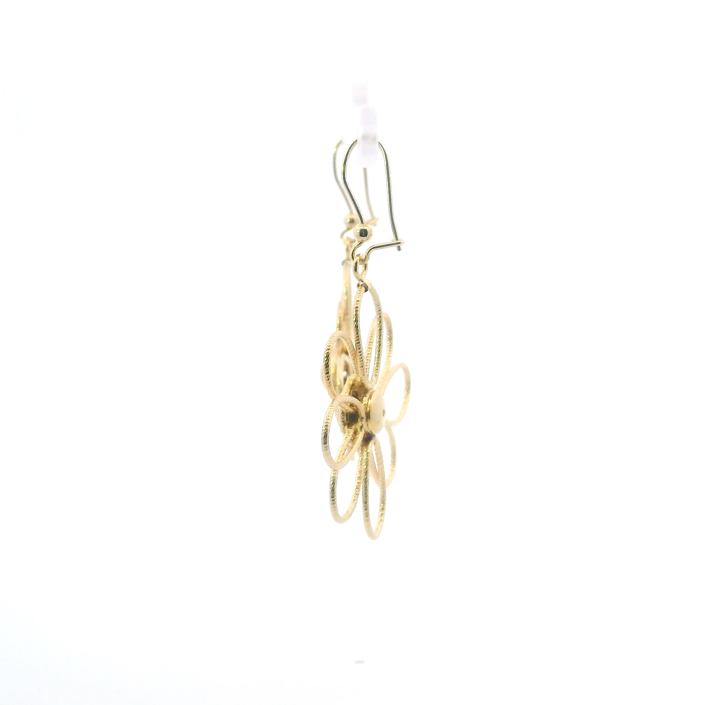 14K Yellow Gold Daisy Dangle Earrings
