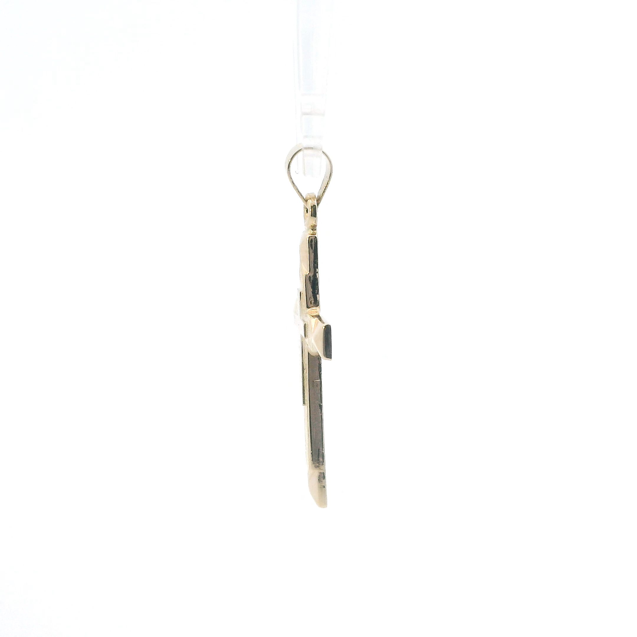 14K Yellow Gold Double Cross Pendant