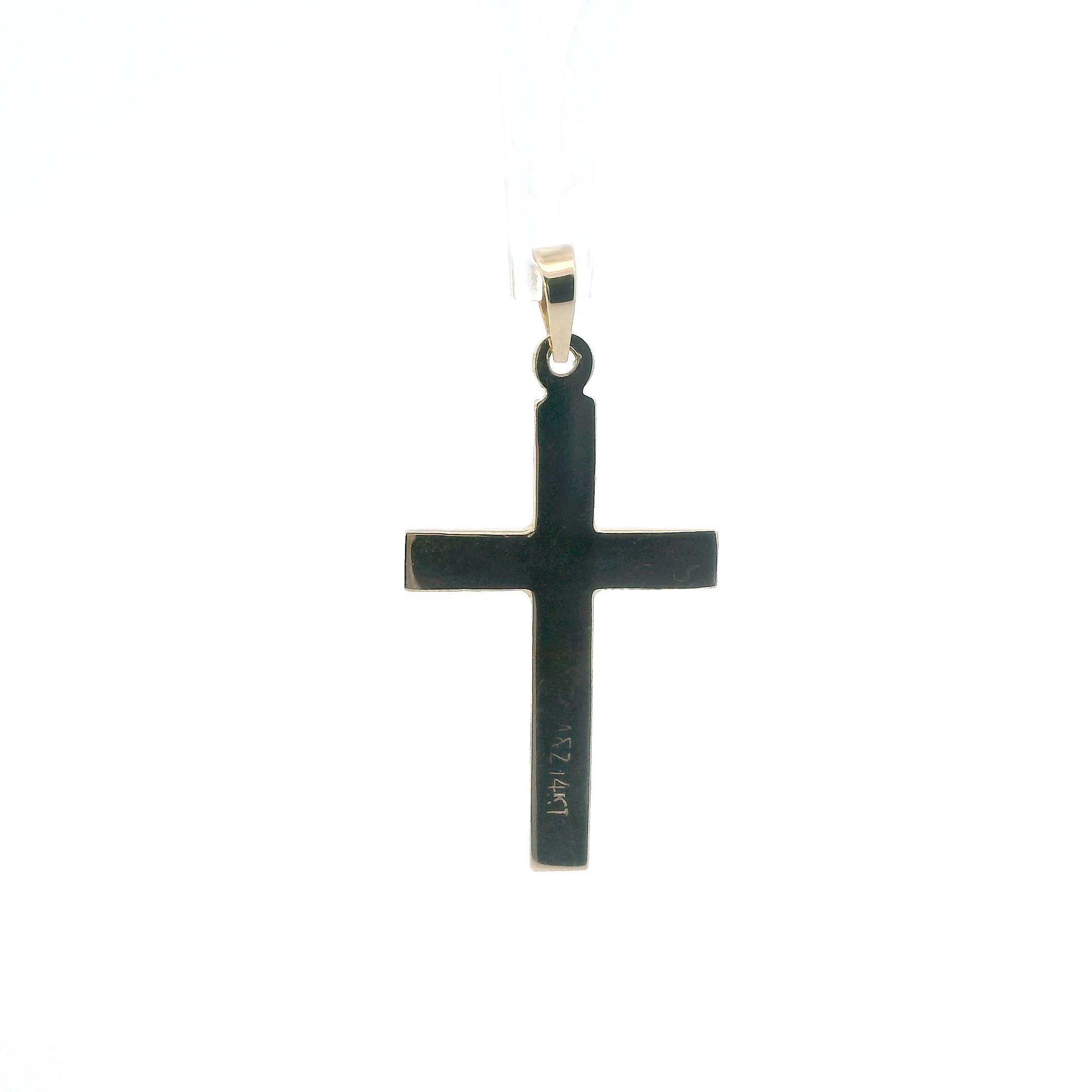 14K Yellow Gold Double Cross Pendant