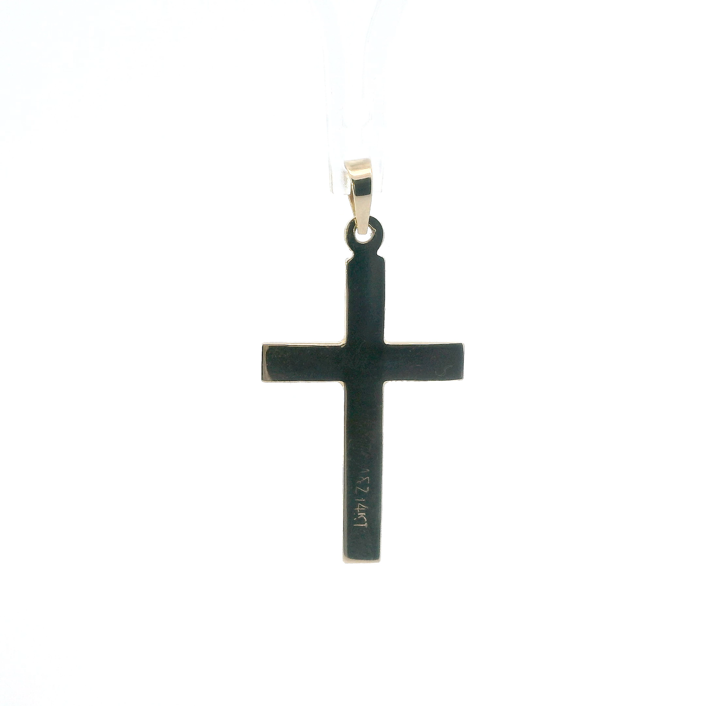 14K Yellow Gold Double Cross Pendant