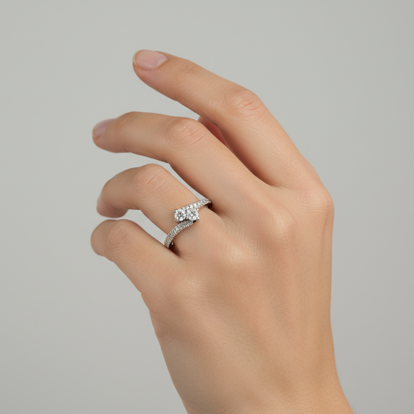 14K White Gold Diamonds Womens Ring - 0.46ct