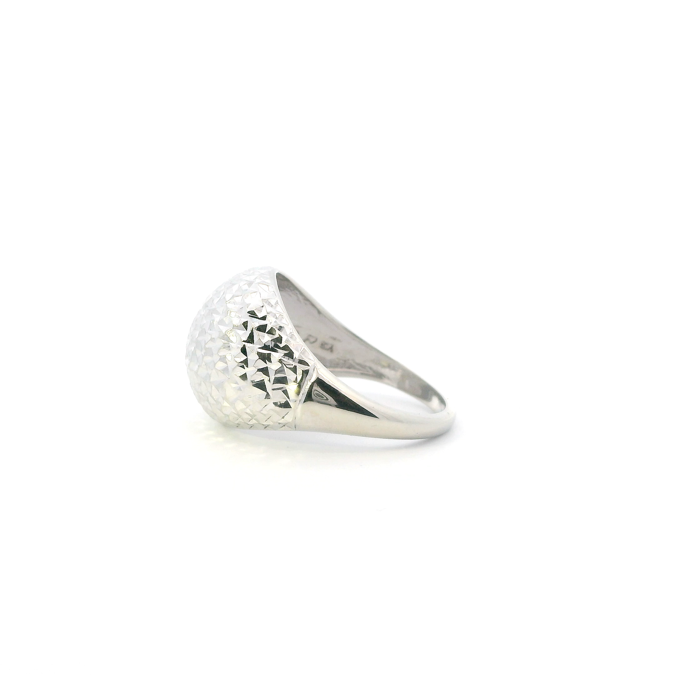 10K White Gold Dome Womens Ring