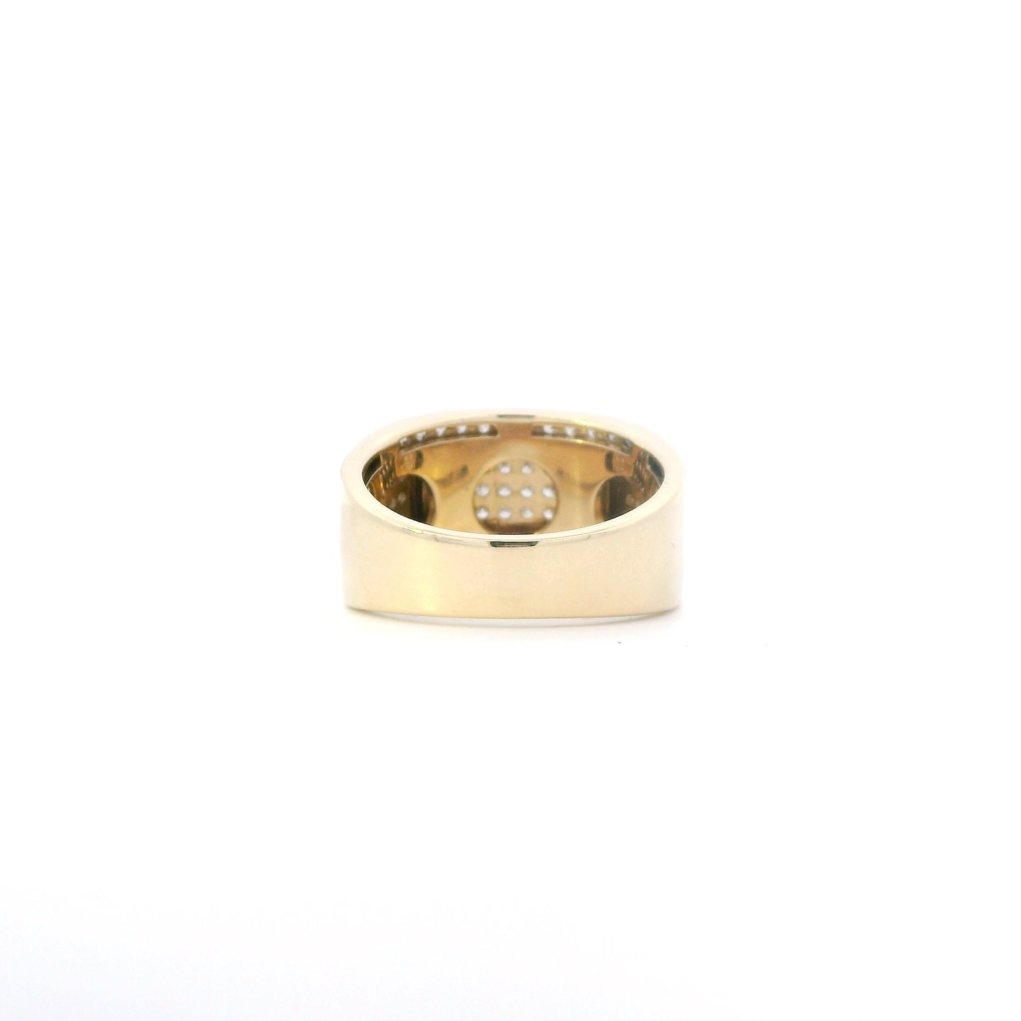 10K Yellow Gold Diamonds Mens Ring - 0.91ct