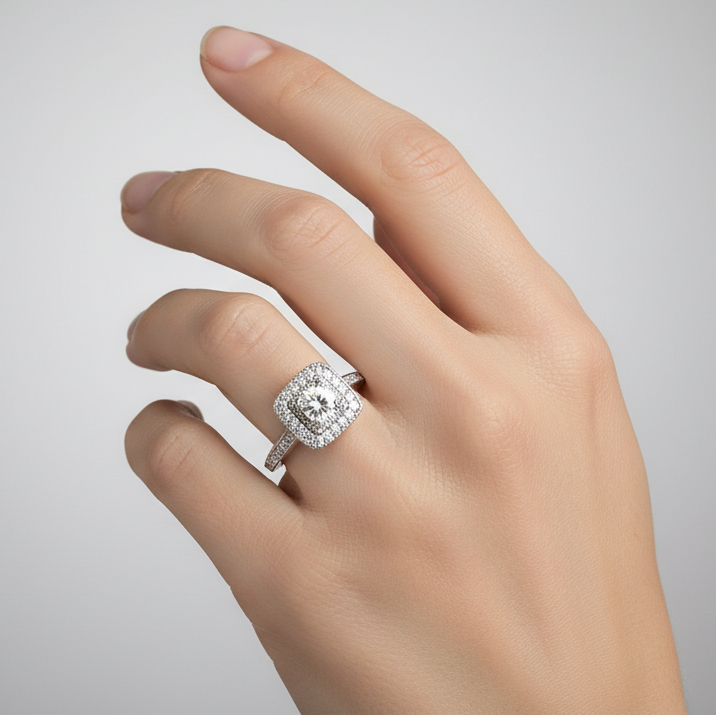 14K White Gold Lab Grown Diamonds Womens Ring - 0.62ct