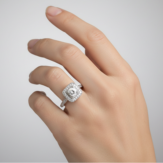 14K White Gold Lab Grown Diamonds Womens Ring - 0.62ct