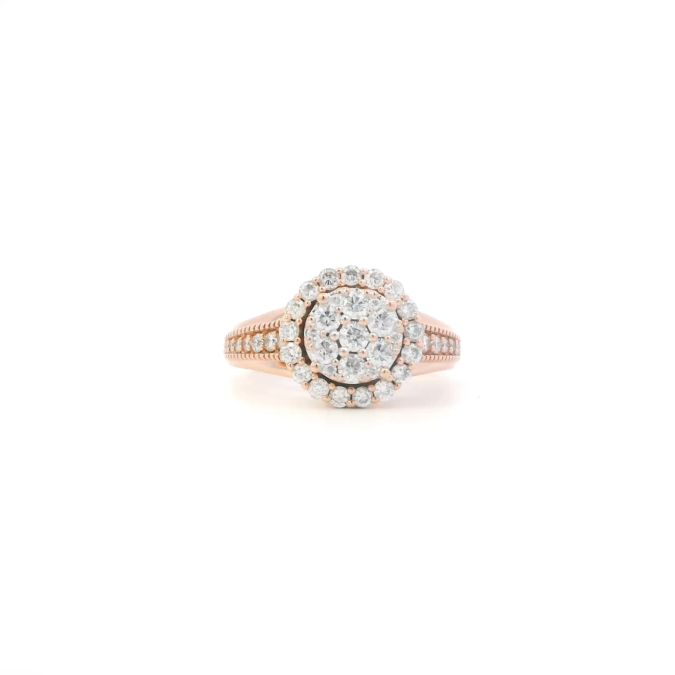 10K Rose Gold Diamonds Womens Ring - 0.96ct