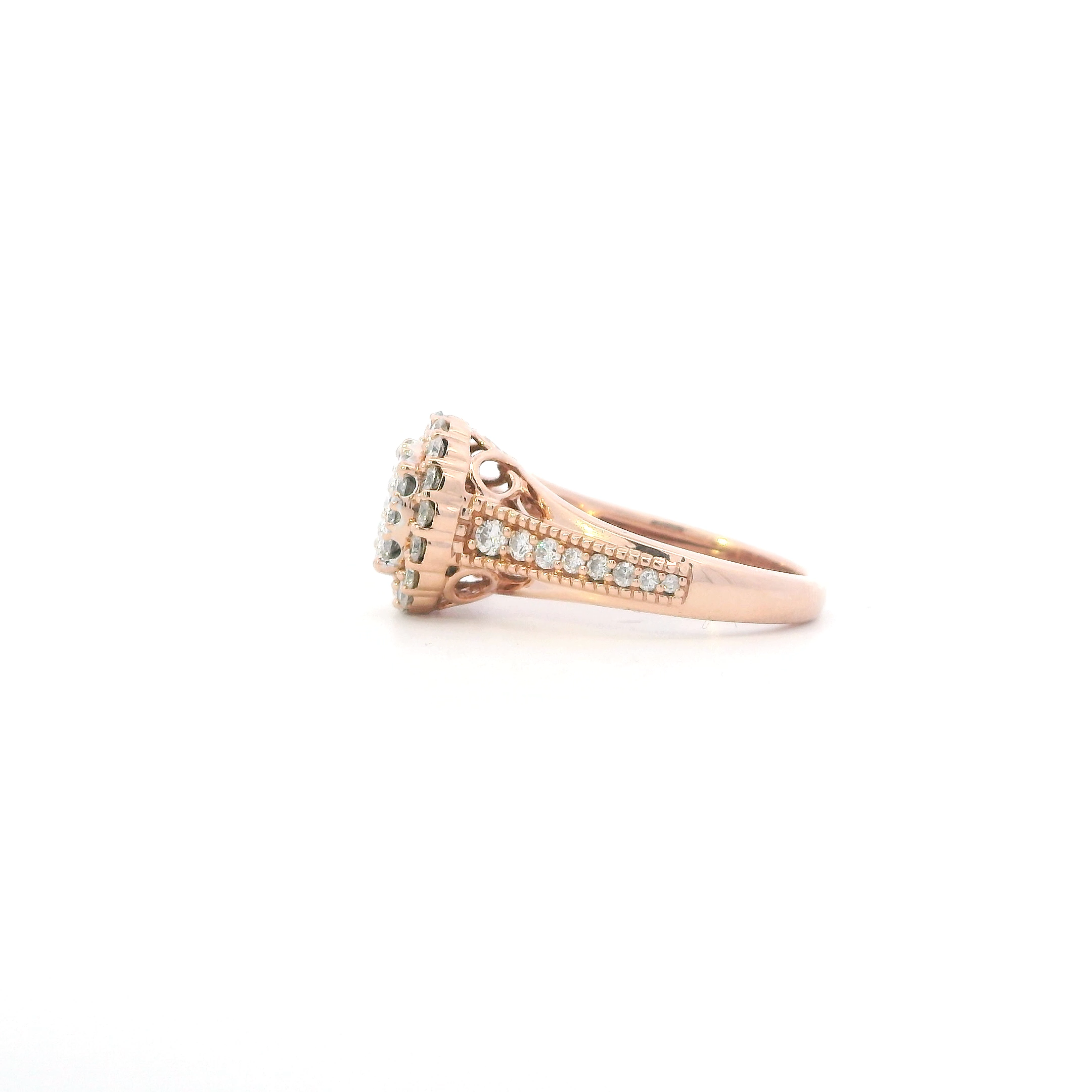 10K Rose Gold Diamonds Womens Ring - 0.96ct