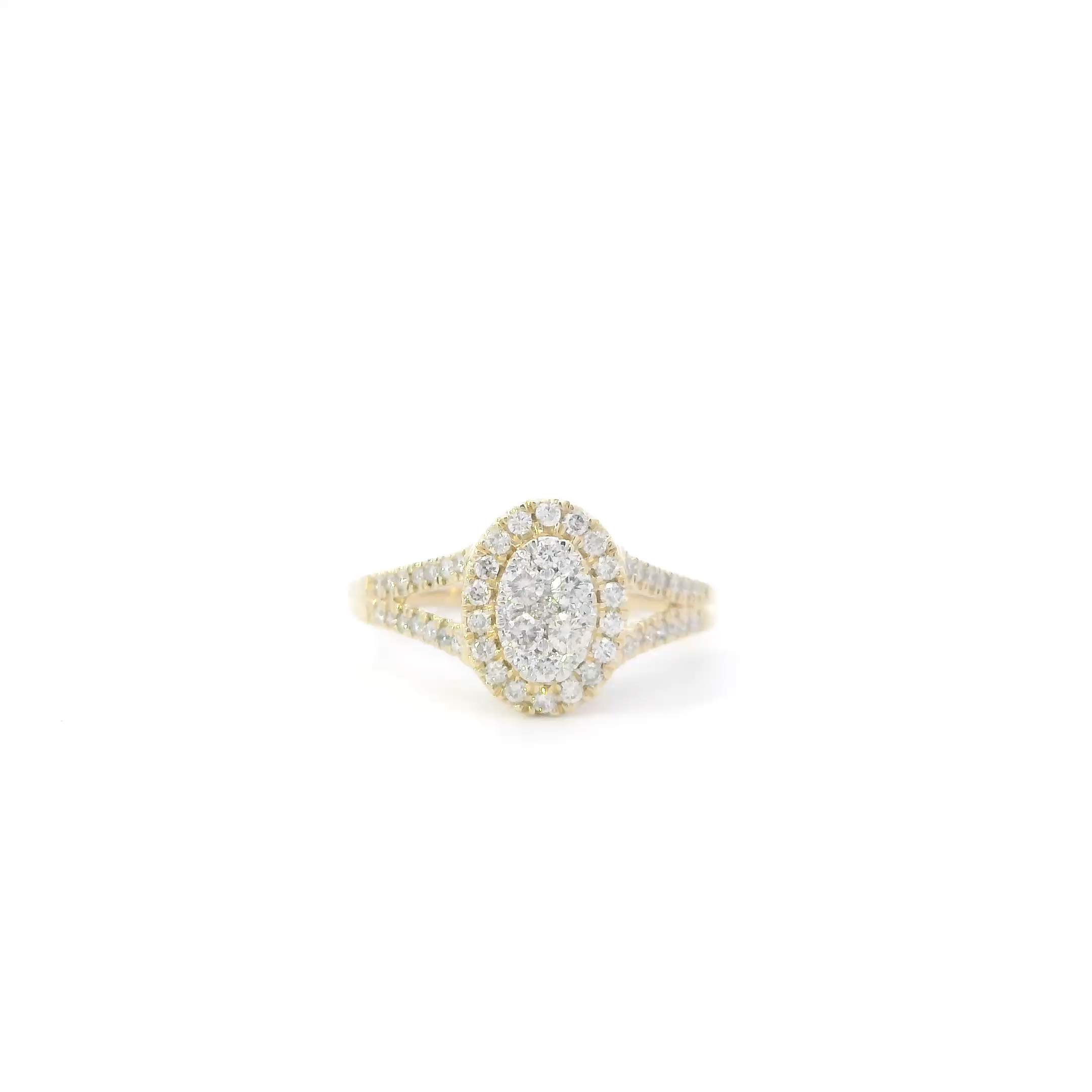 14K Yellow Gold Diamonds Womens Ring - 0.45ct