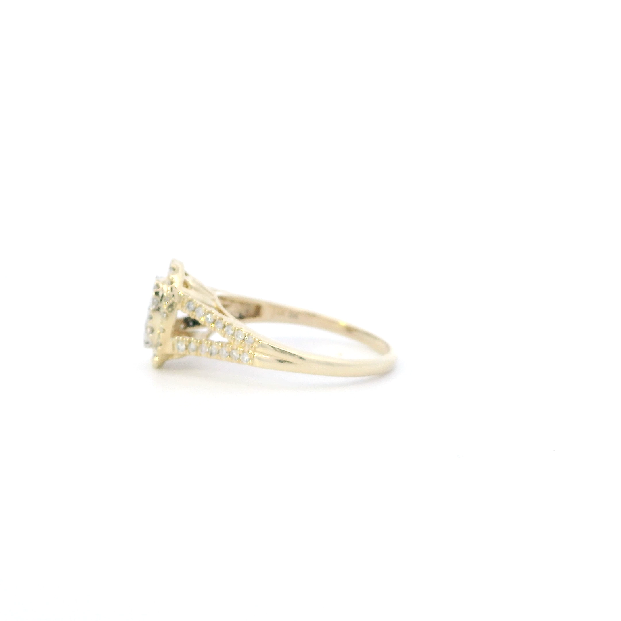 14K Yellow Gold Diamonds Womens Ring - 0.45ct