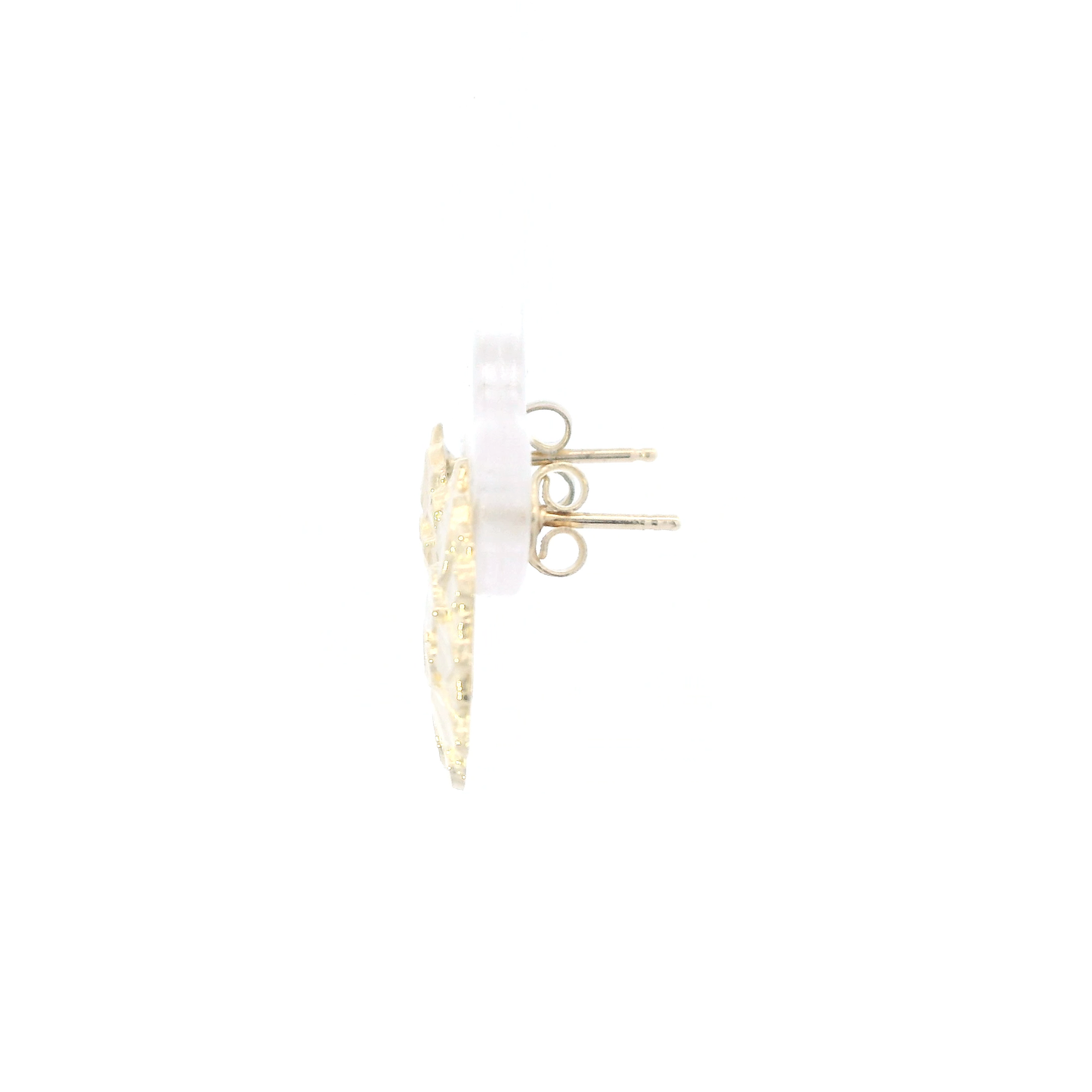 10K Yellow Gold Round Nugget Stud Earrings