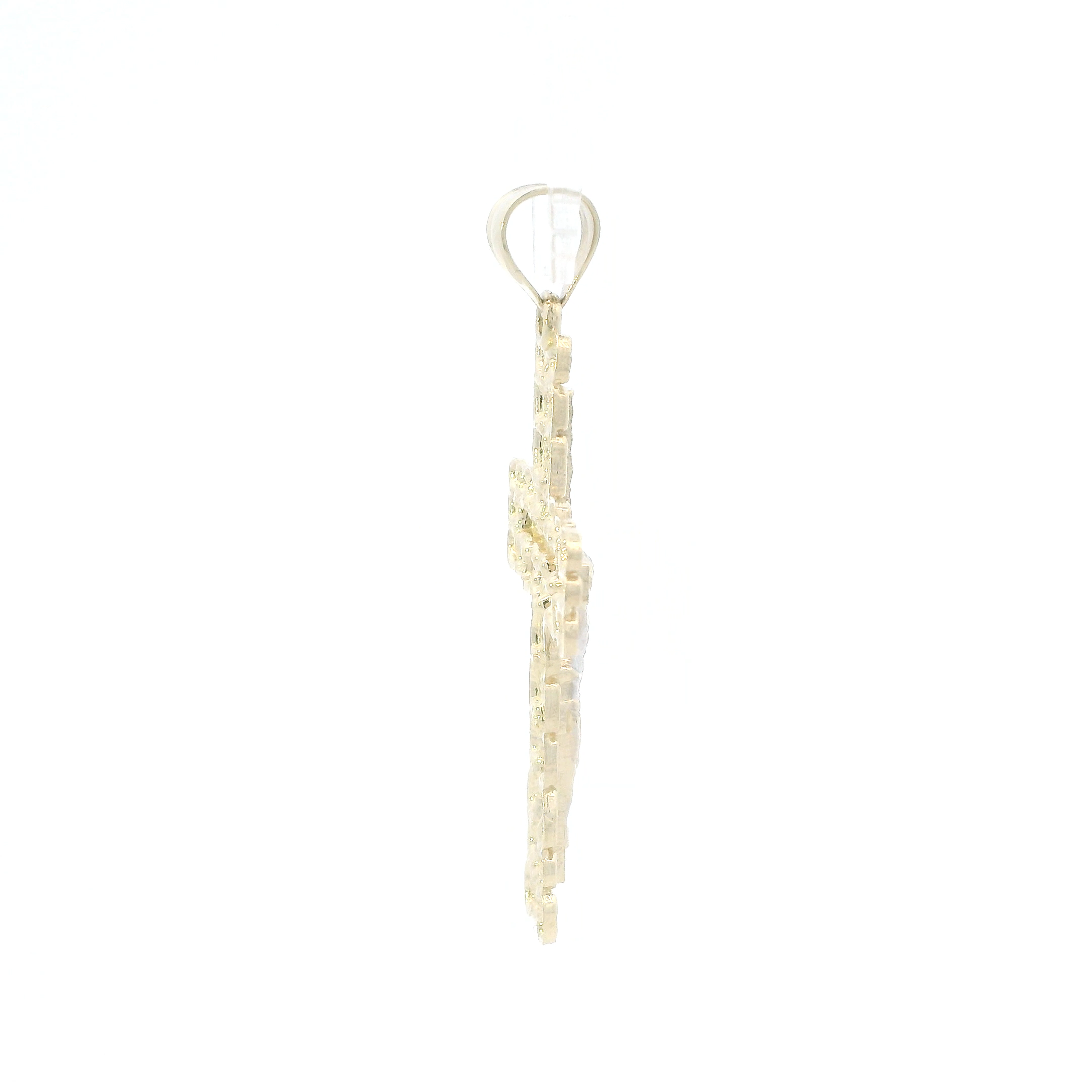 10K Yellow Gold Nugget Crucifix Pendant