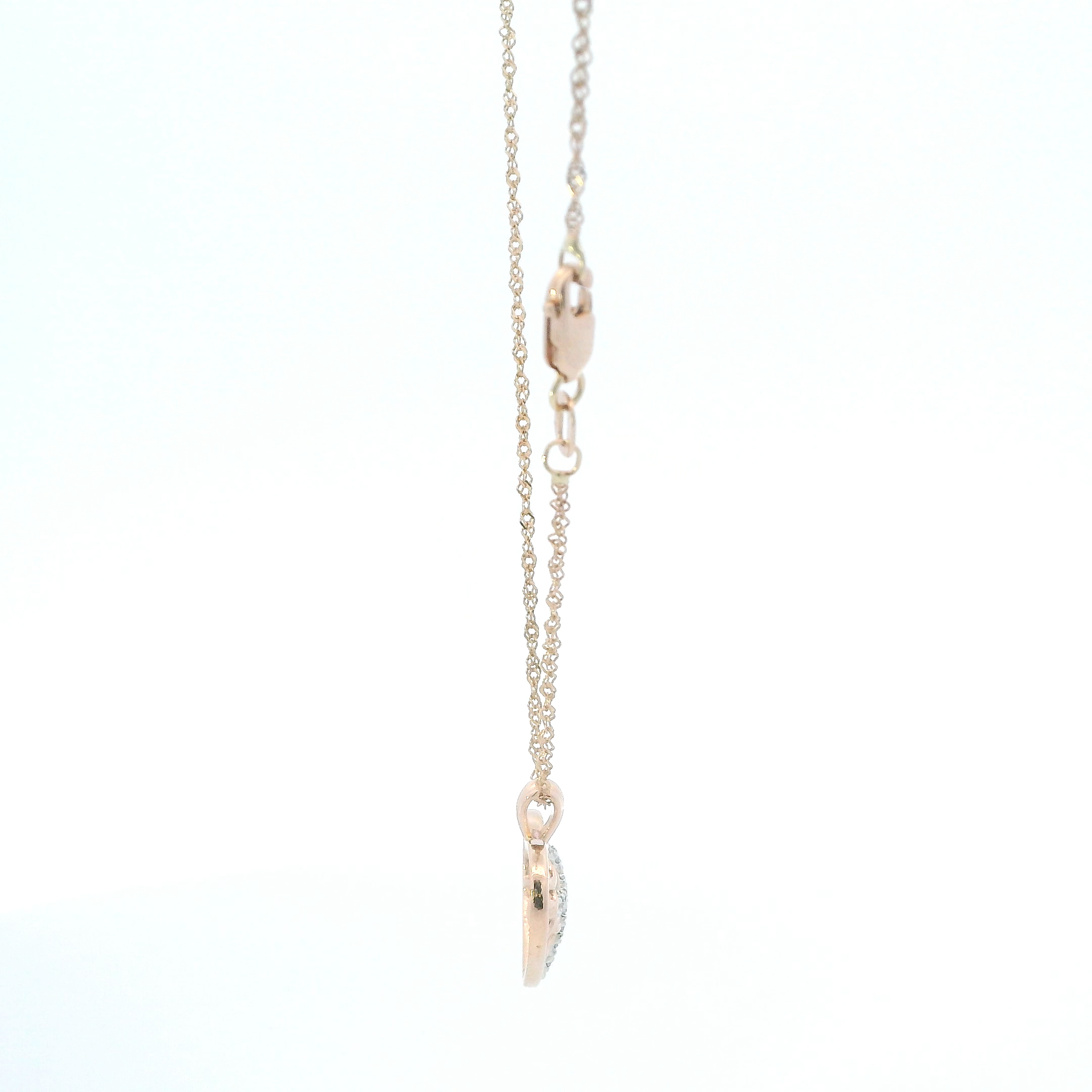 10K/14K Rose Gold Filigree Heart Pendant & 18