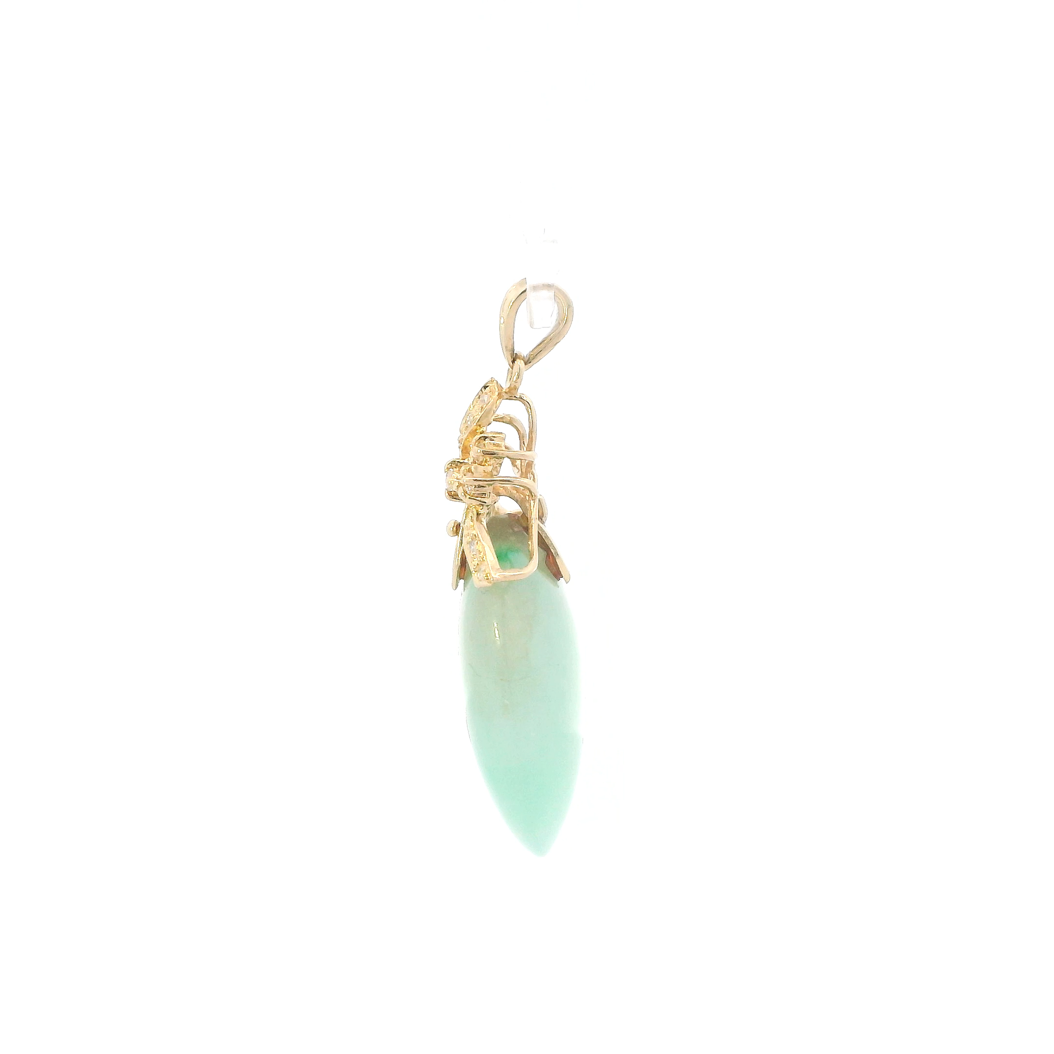 18k Yellow Gold Jade Heart Pendant