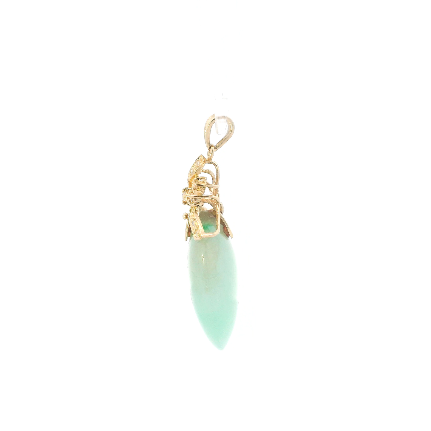 18k Yellow Gold Jade Heart Pendant