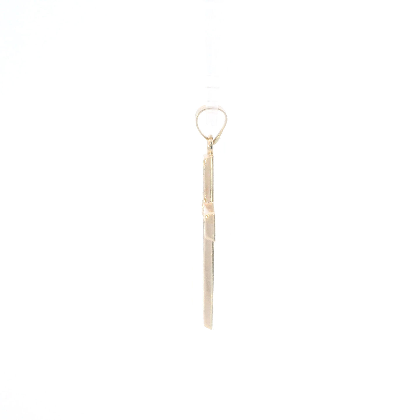 14K Yellow Gold Diamond Cut Design Cross Pendant