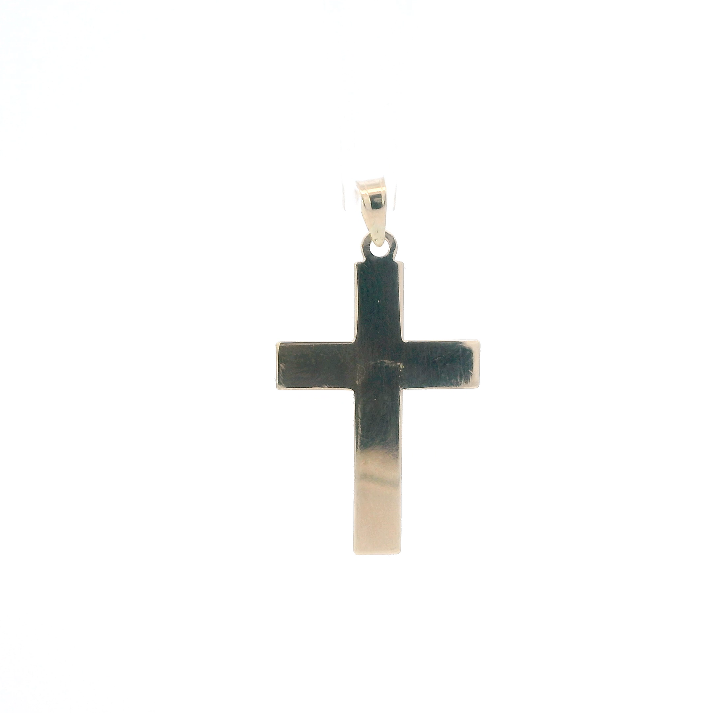 14K Yellow Gold Diamond Cut Design Cross Pendant