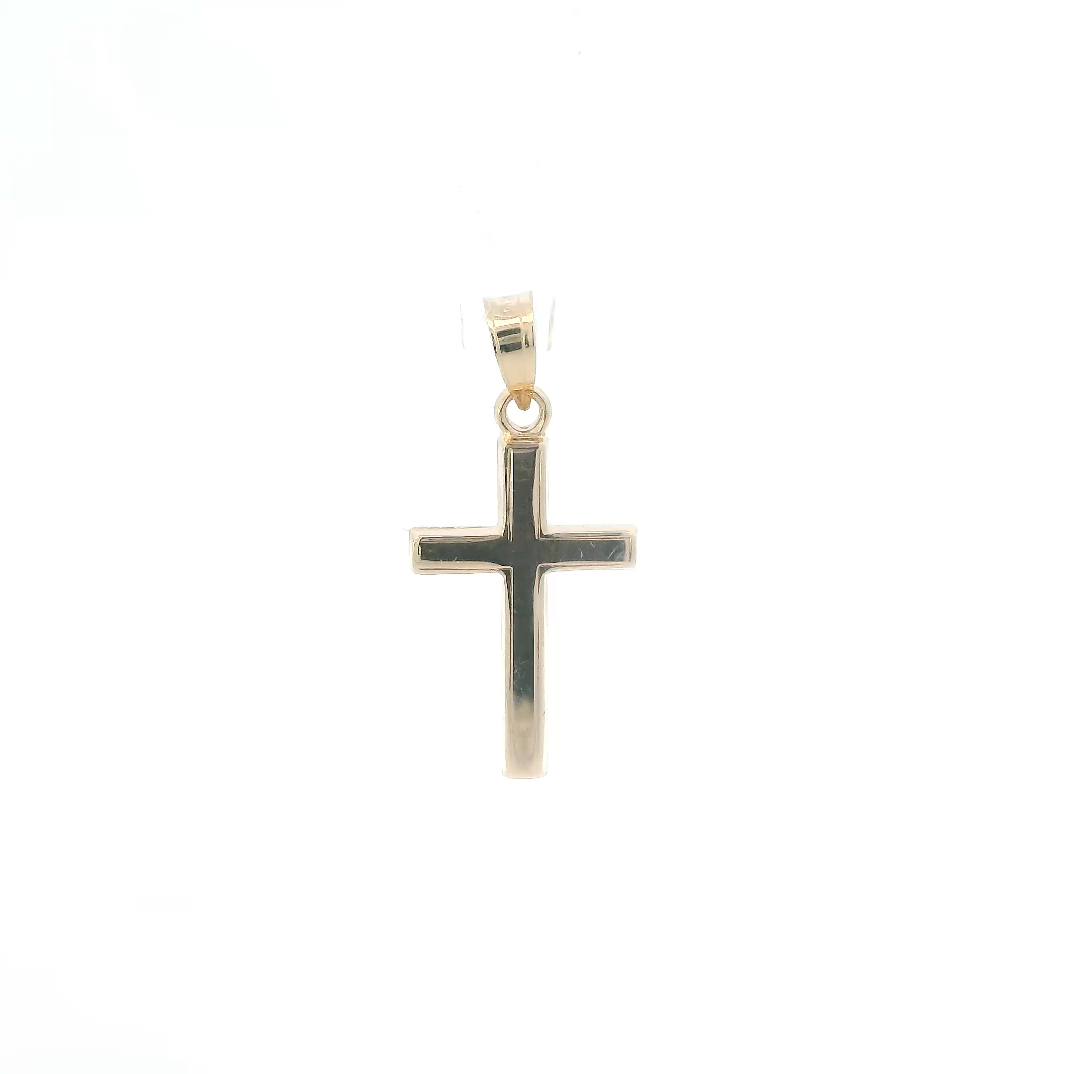 14K Yellow Gold Plain Cross Pendant