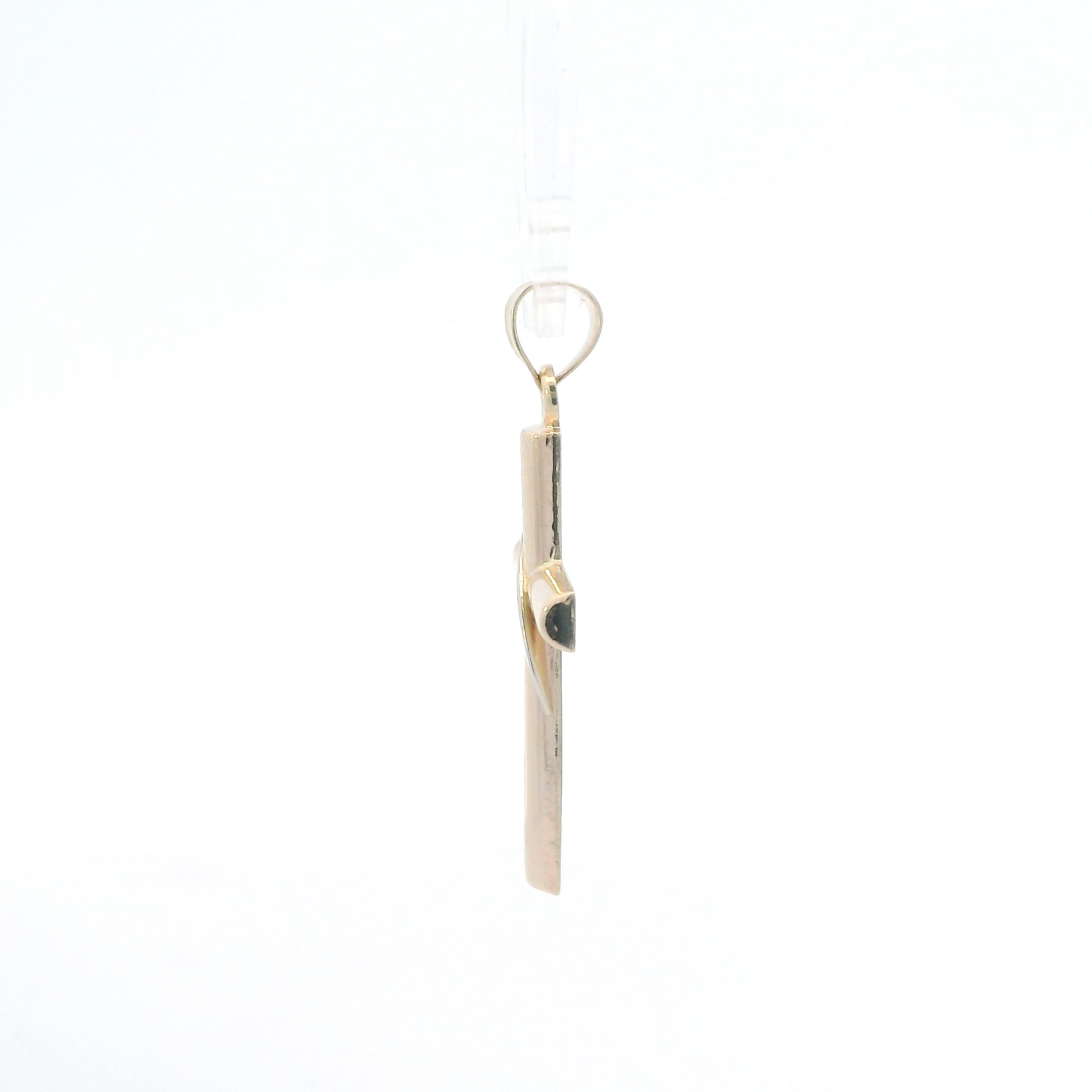 14K Yellow & White Gold Draped Cross Pendant