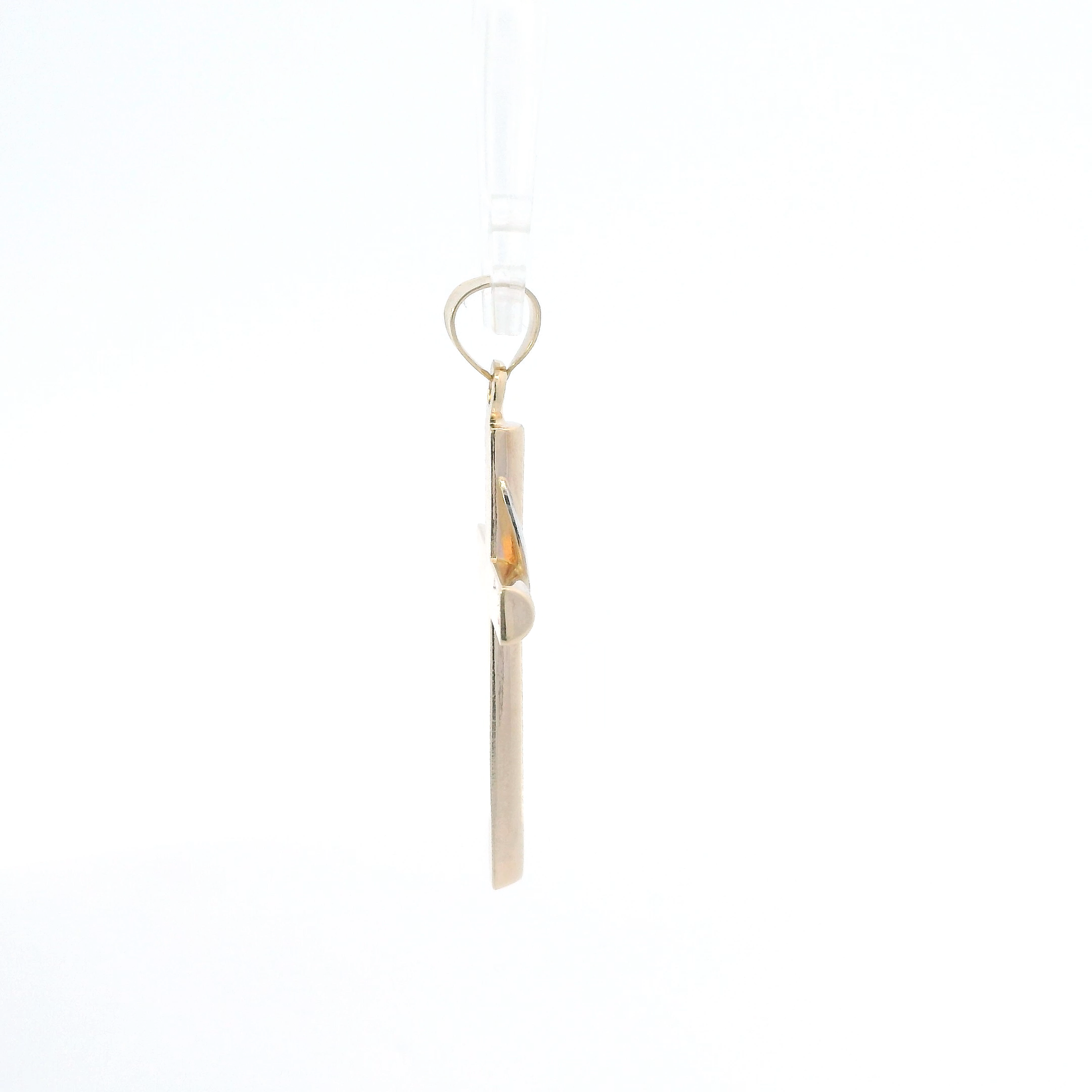 14K Yellow & White Gold Draped Cross Pendant