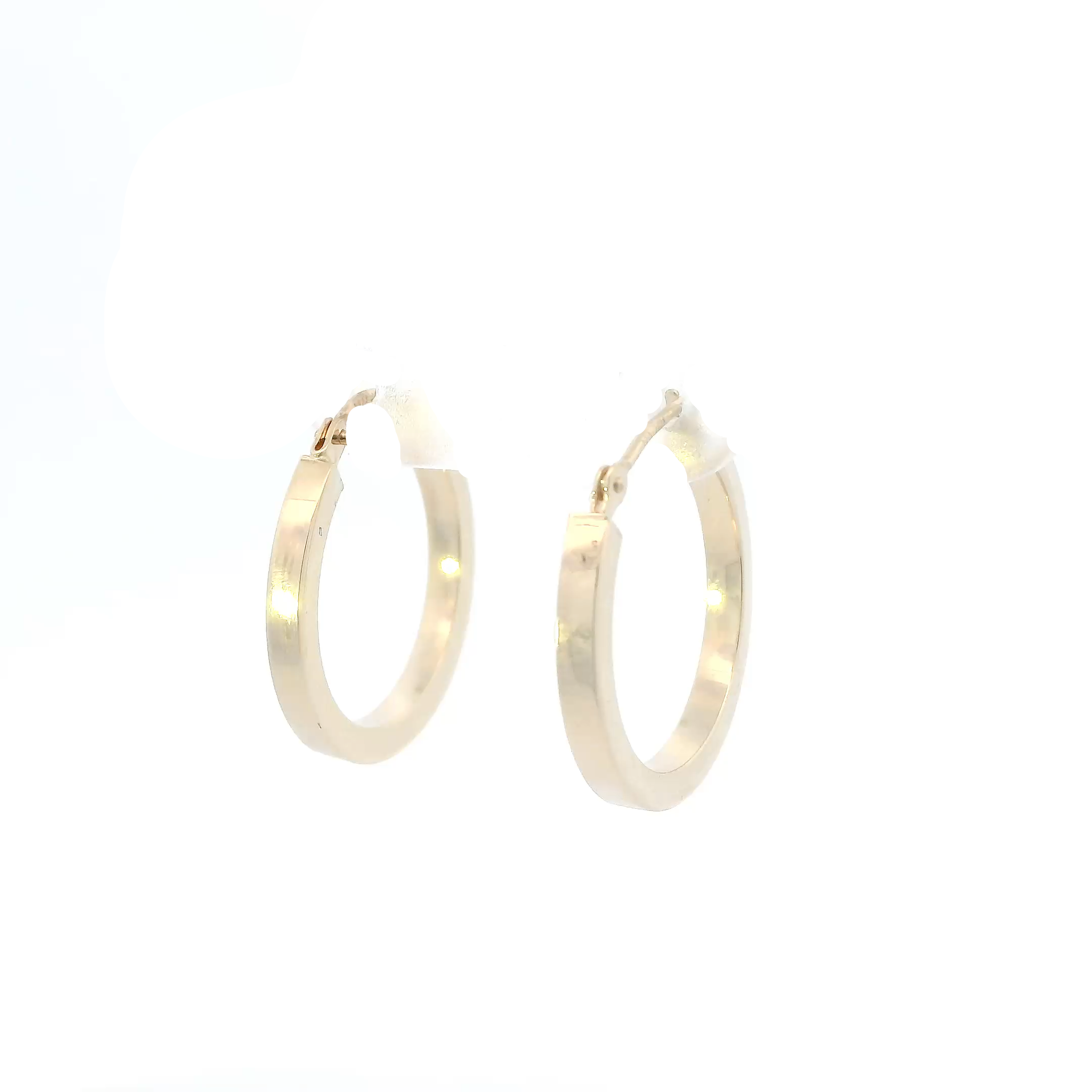 14K Yellow Gold Tube Hoop Earrings