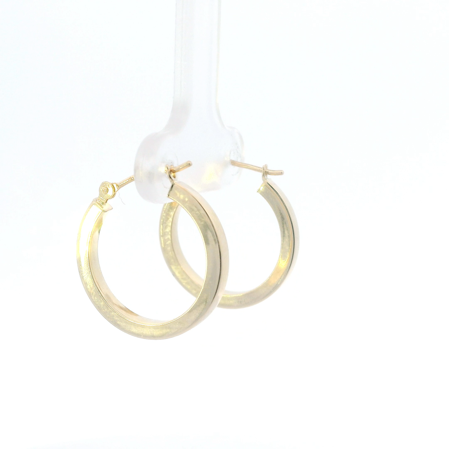14K Yellow Gold Tube Hoop Earrings