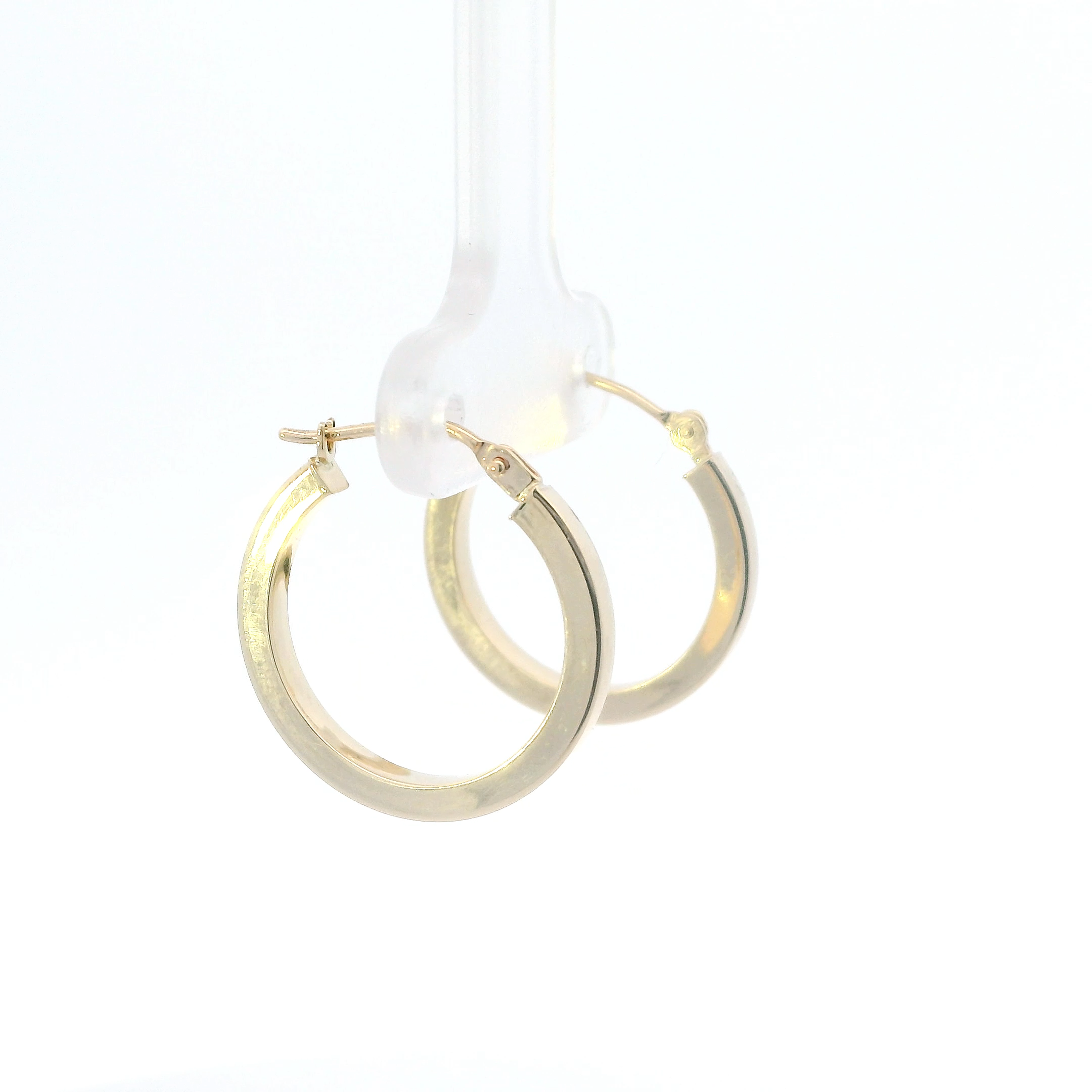 14K Yellow Gold Tube Hoop Earrings