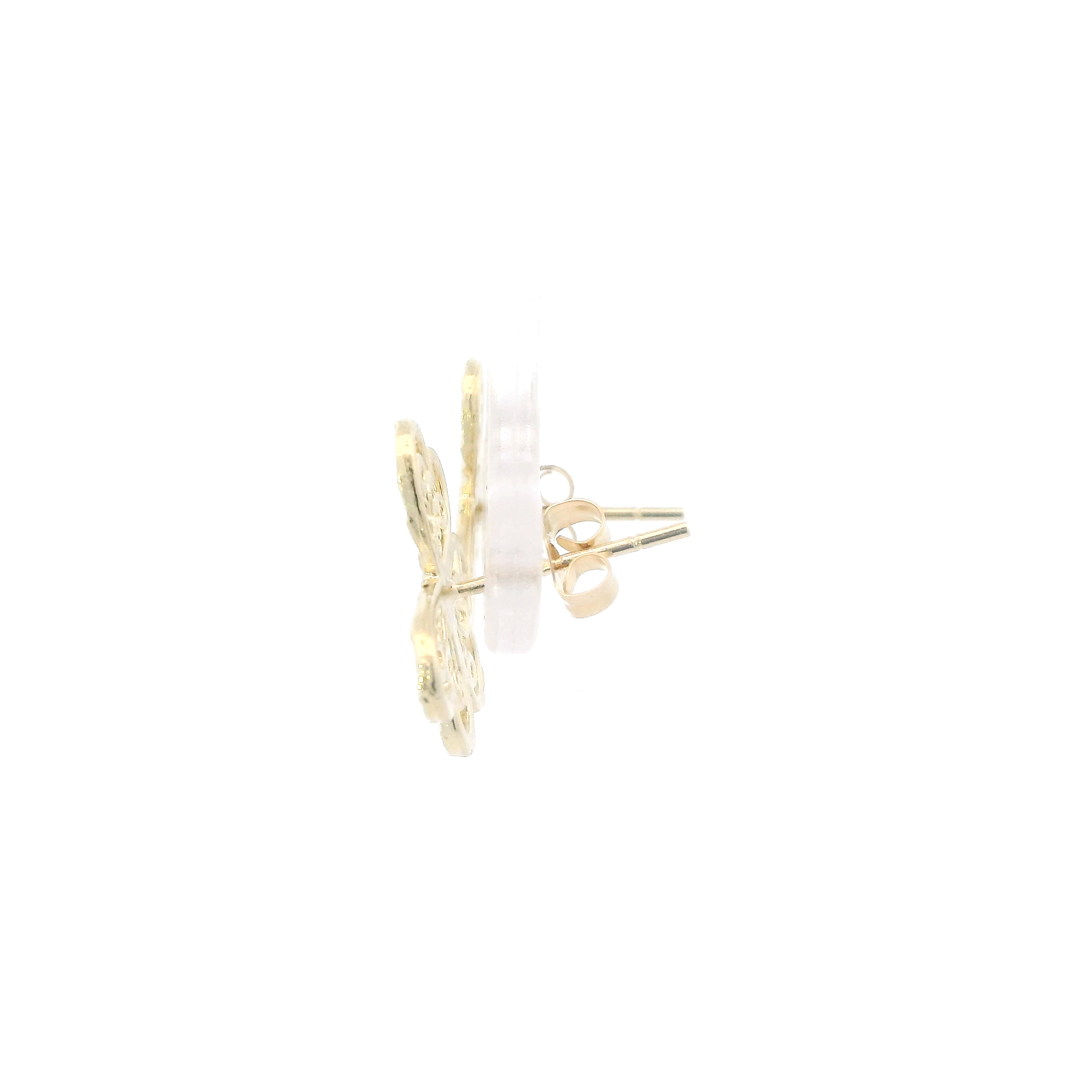 14K Yellow Gold Filigree Butterfly Earrings