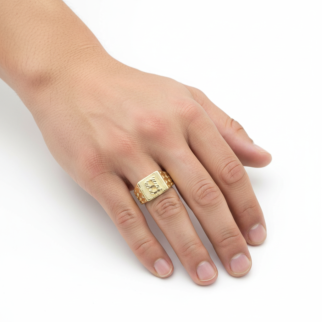 10K Yellow Gold Letter "B" Ring