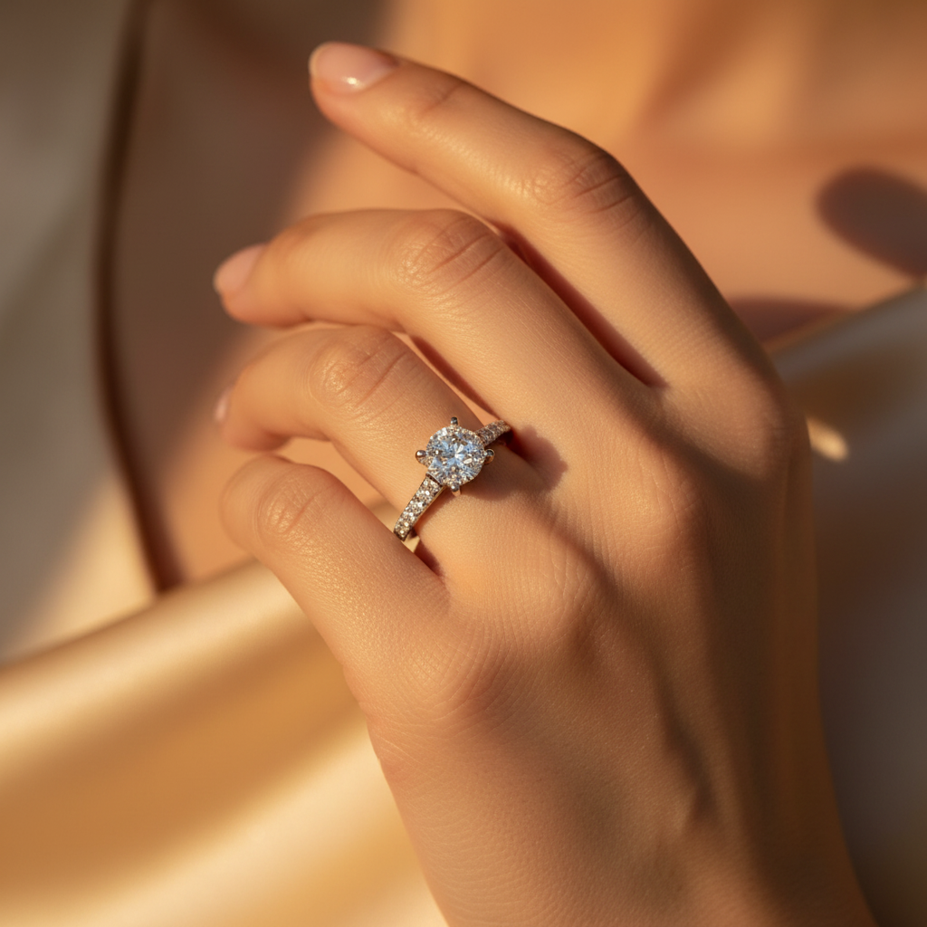 14K White Gold Diamonds Womens Ring - 0.82ct