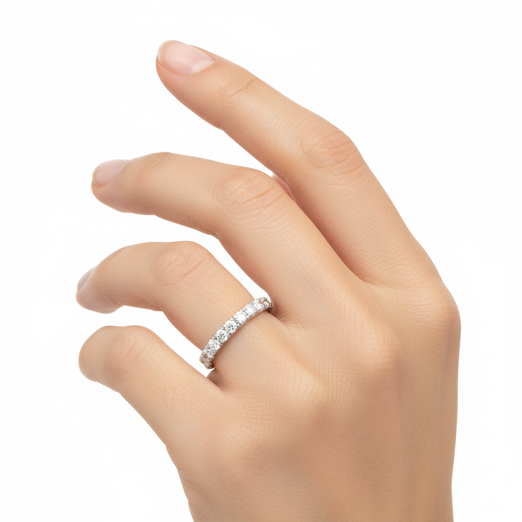 14K White Gold Diamonds Womens Ring - 1.02ct